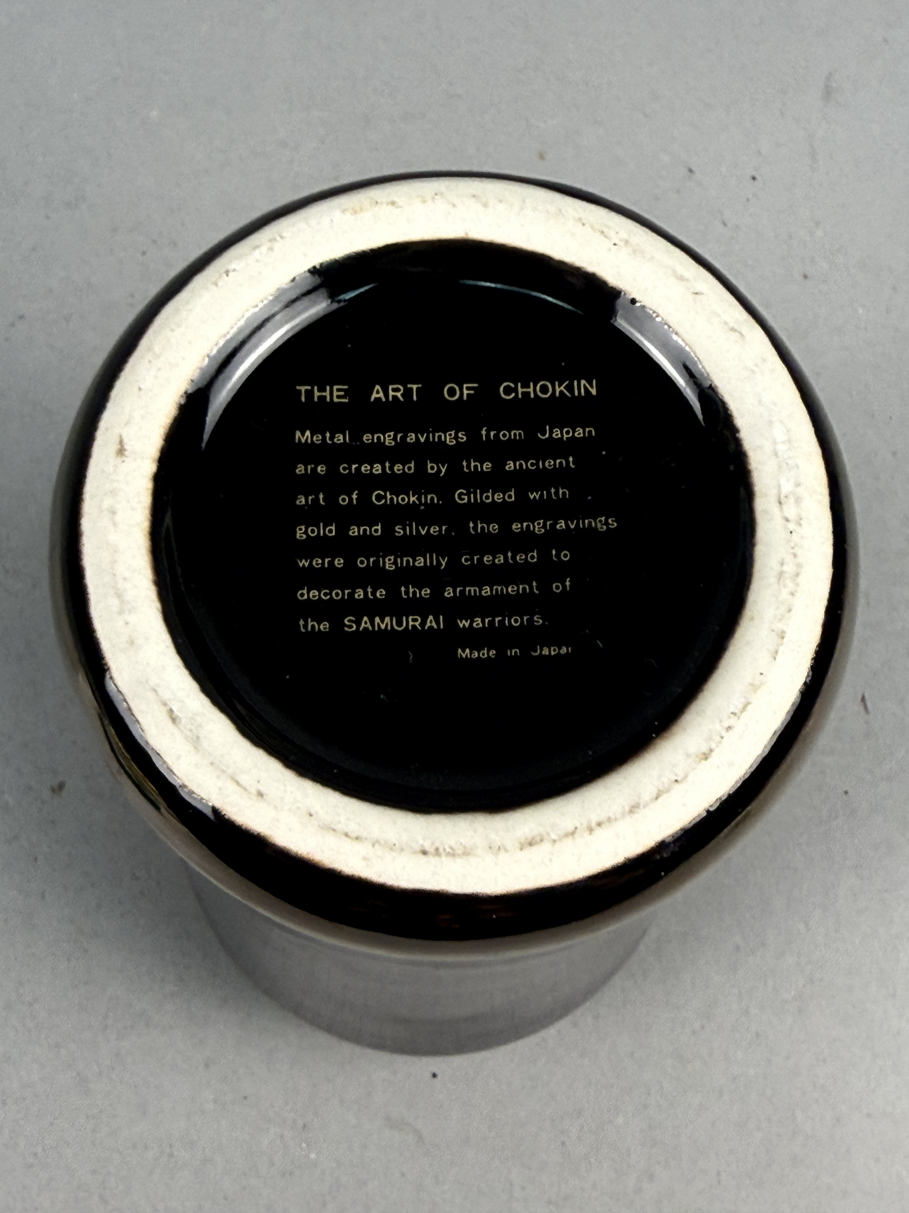 Japanese Black Porcelain Vase with Peacock