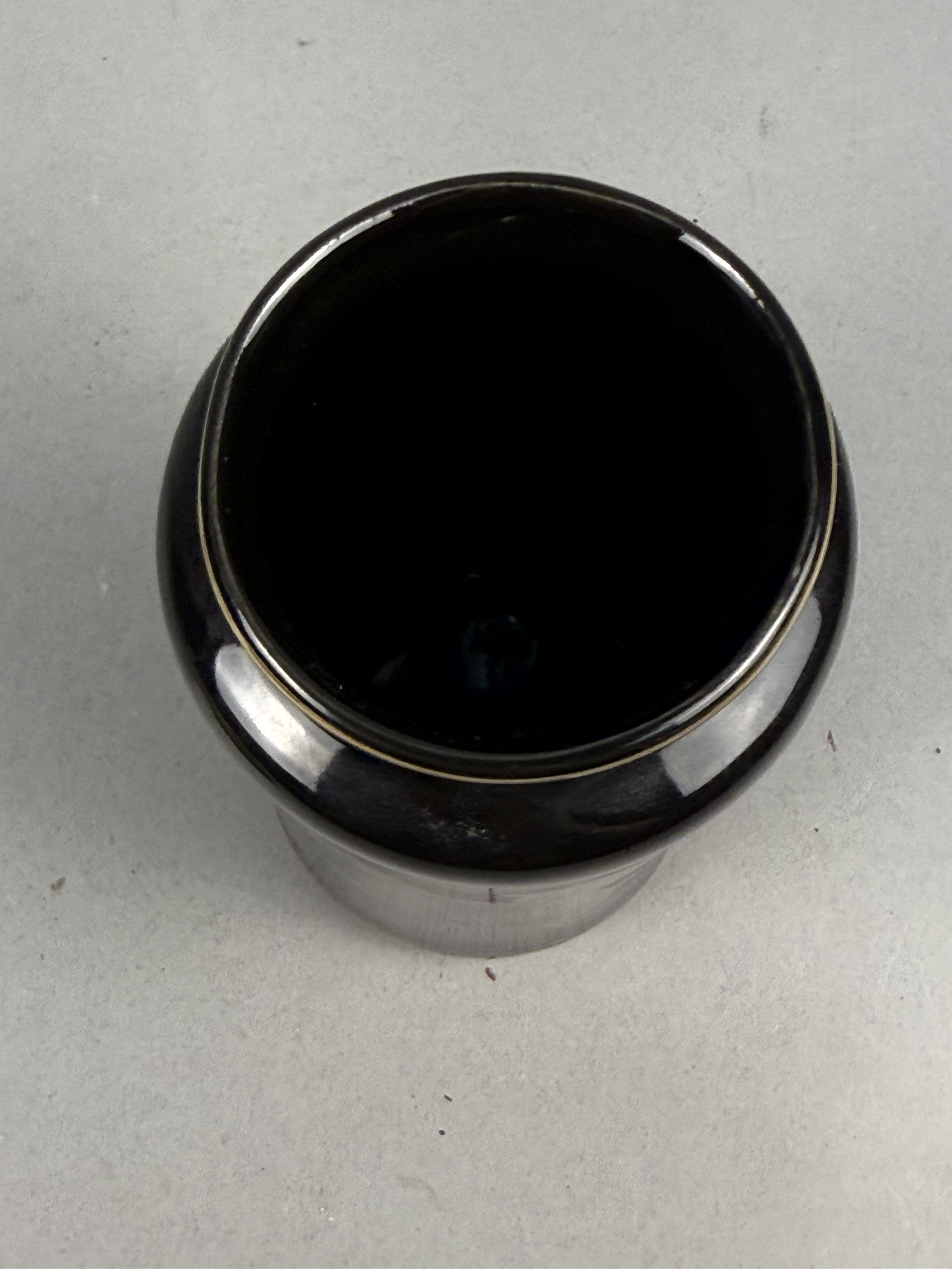 Japanese Black Porcelain Vase with Peacock