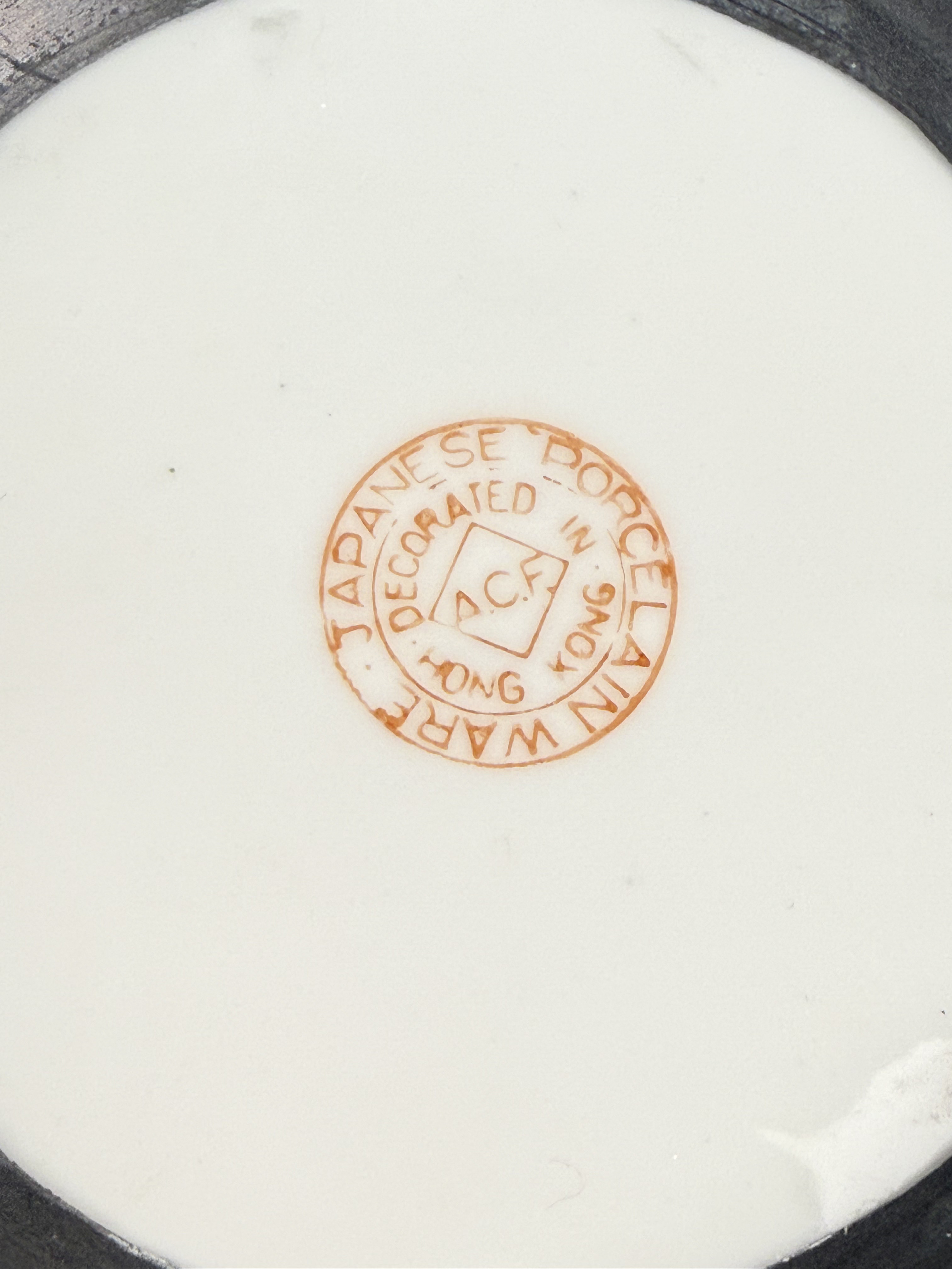 Mid-Century Pewter-Encased Japanese Porcelain Plate