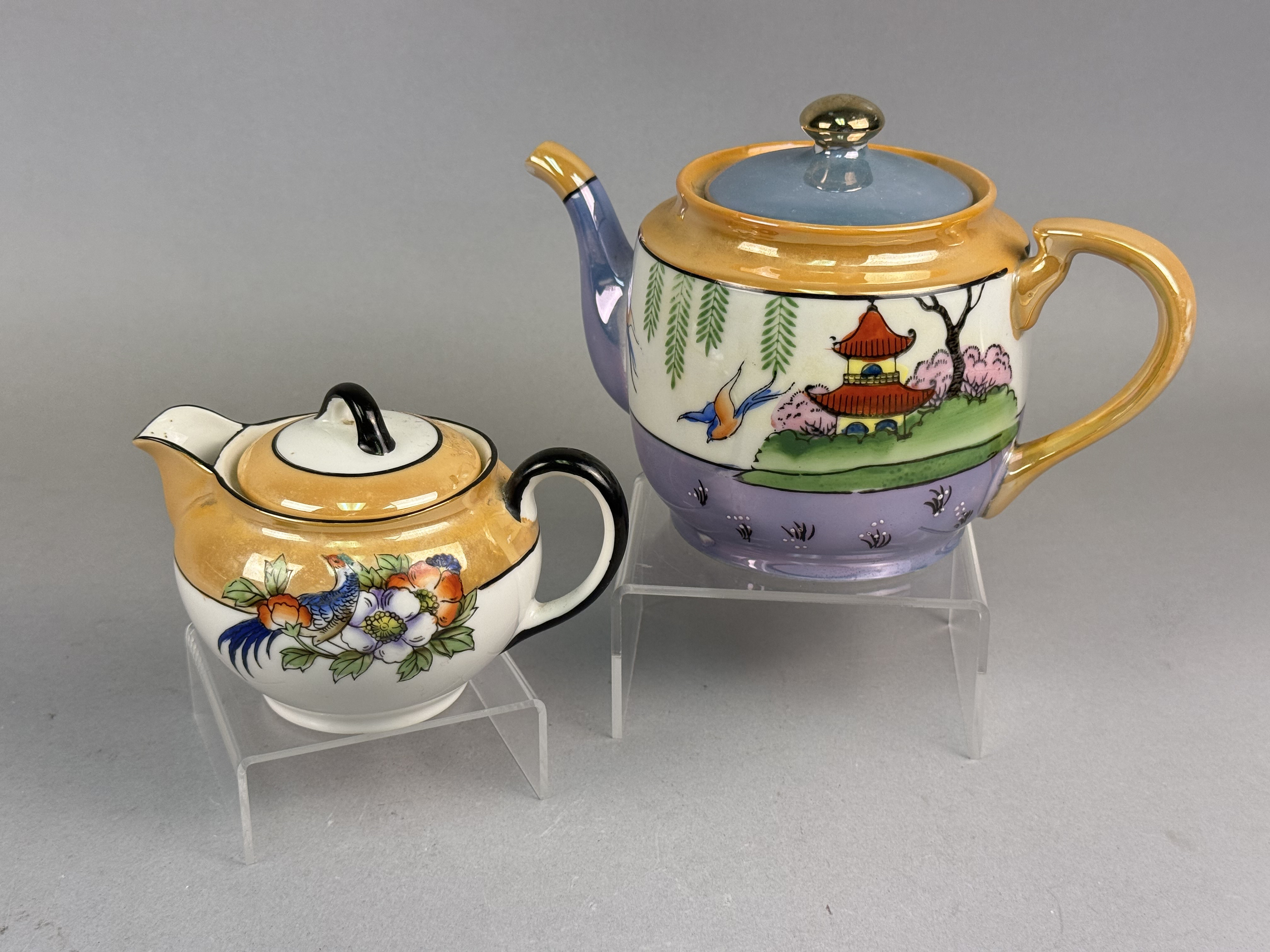 Japanese Lusterware Noritake Creamer & Teapot