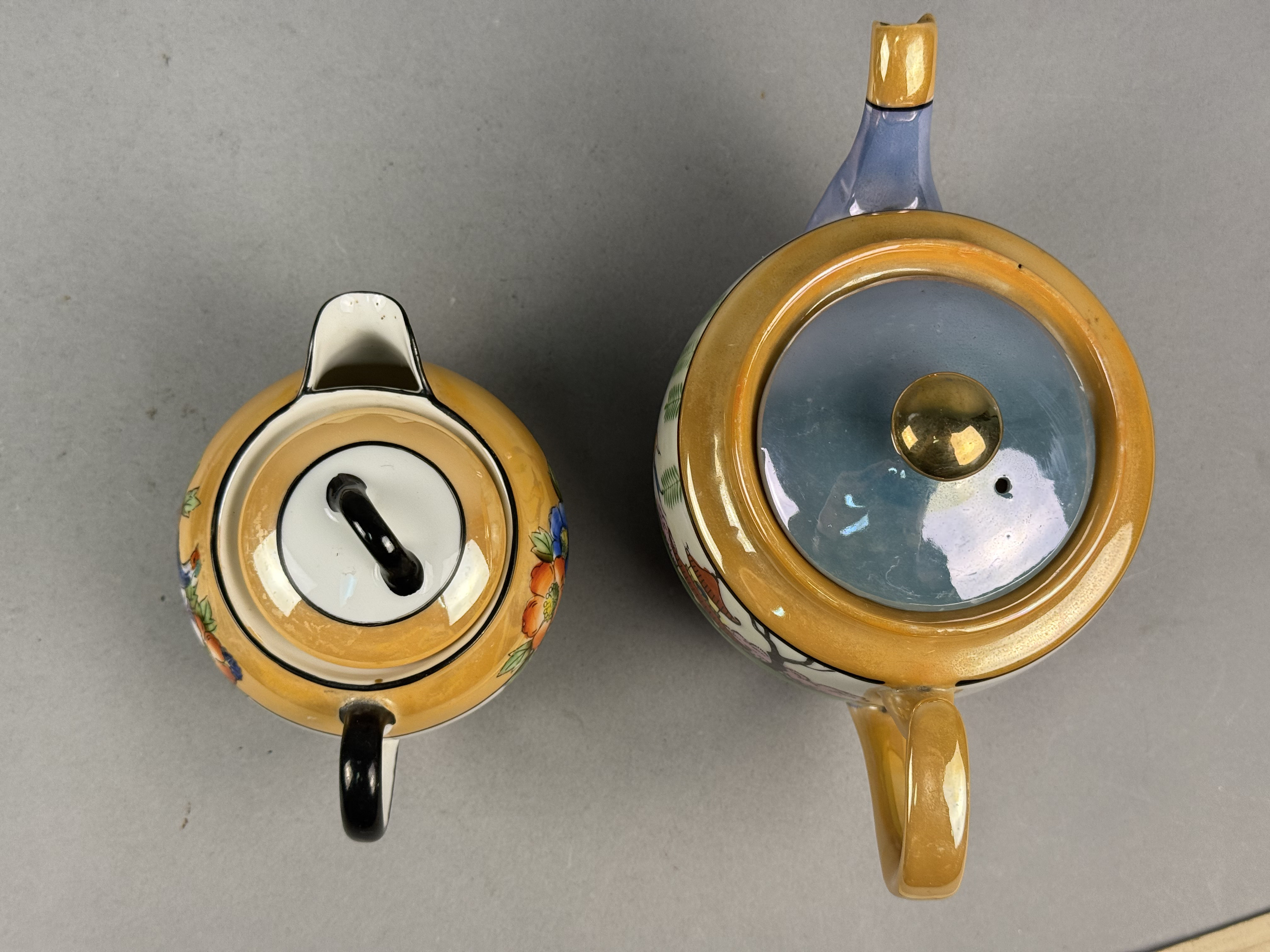 Japanese Lusterware Noritake Creamer & Teapot