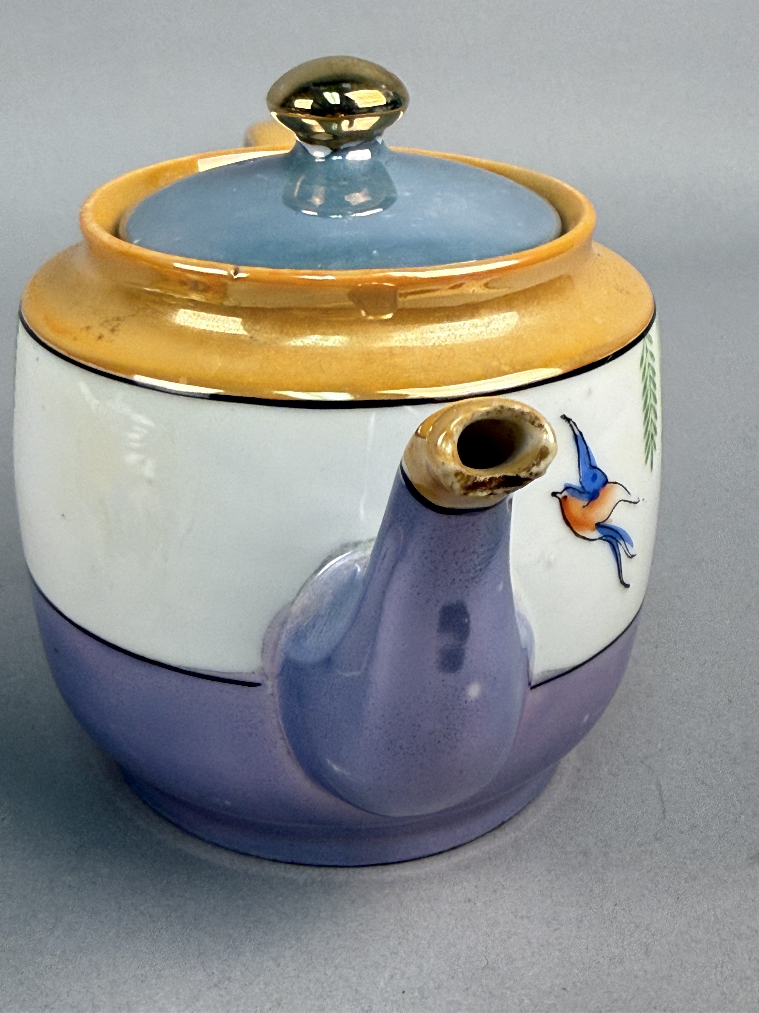 Japanese Lusterware Noritake Creamer & Teapot
