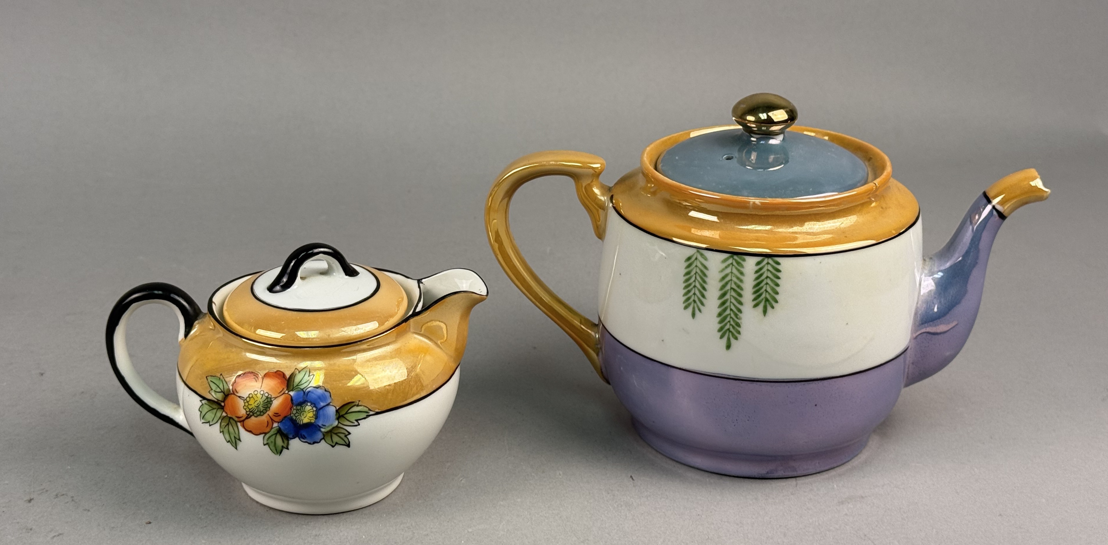 Japanese Lusterware Noritake Creamer & Teapot