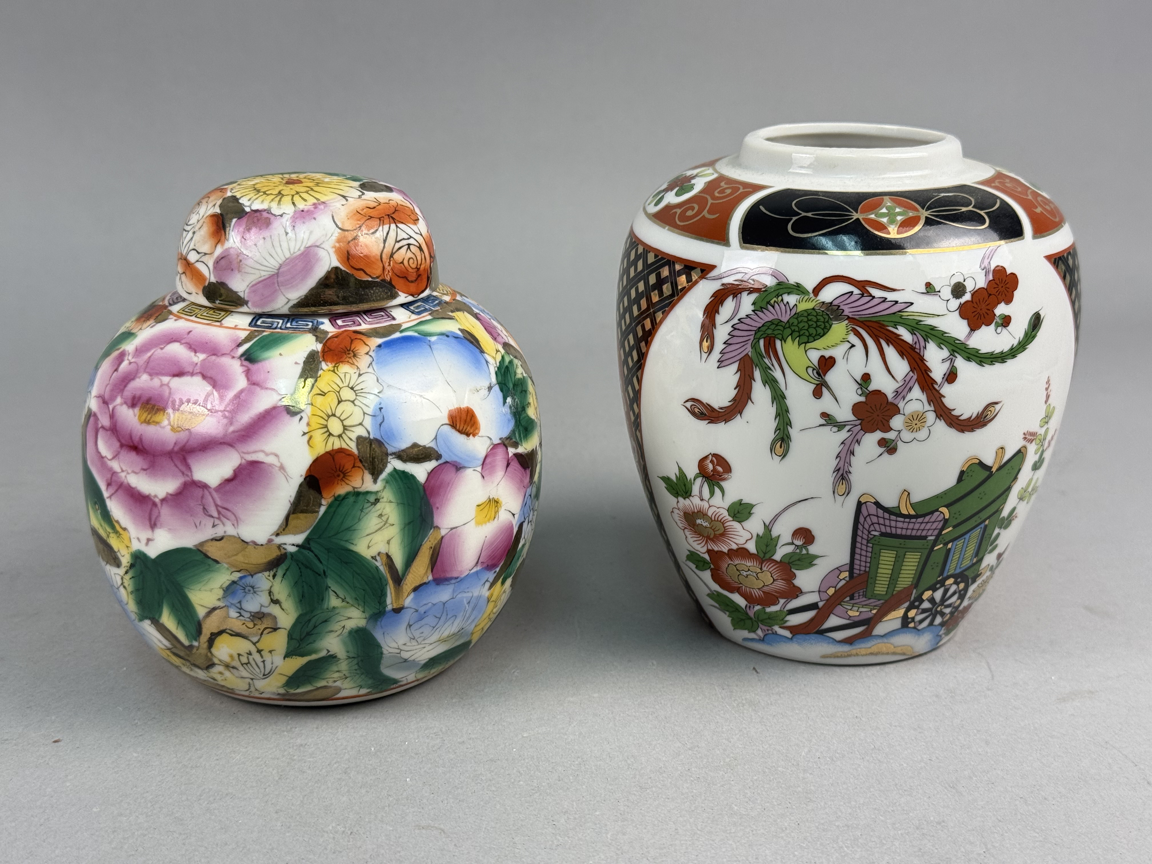 2 Ginger Jars in Millefleur & Japanese Imari Style
