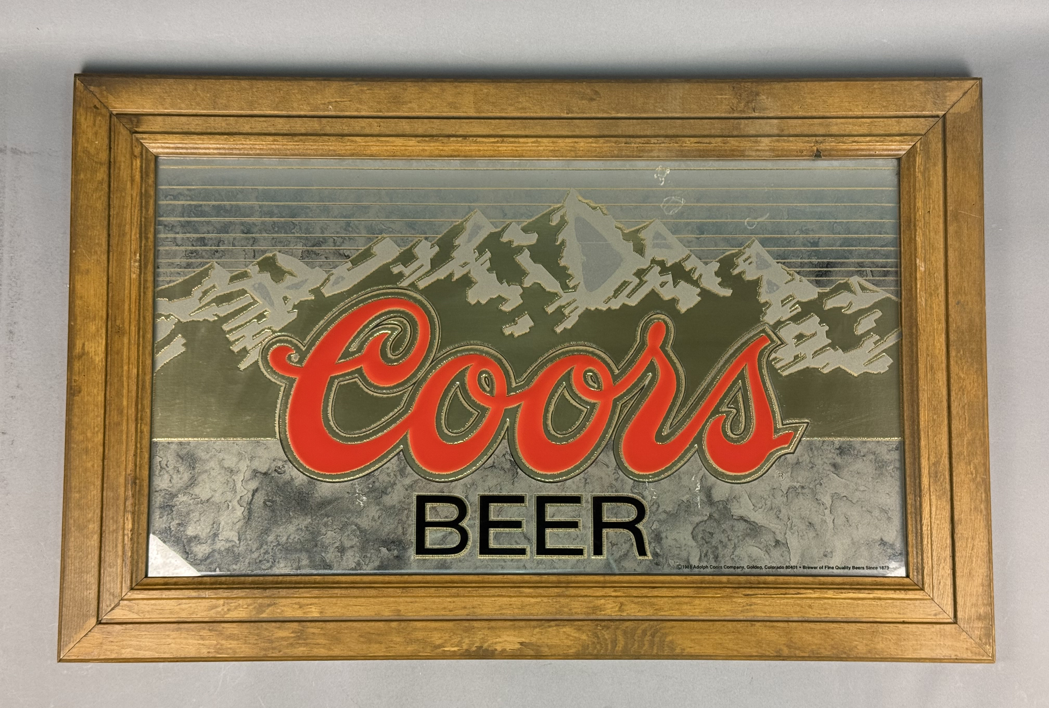 1988 Coors Beer Framed Bar Mirror