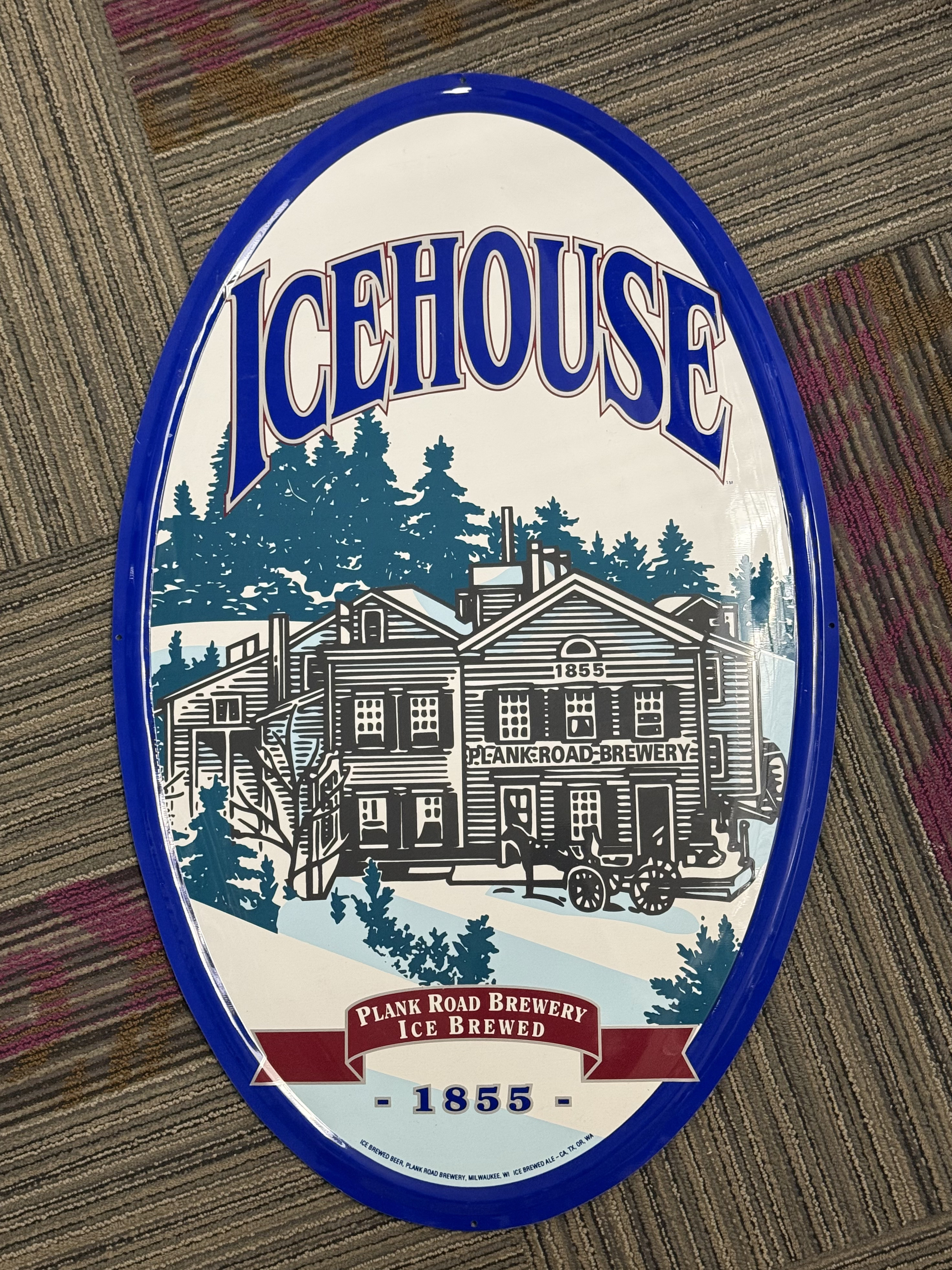 Icehouse Brewery Oval Metal Bar Sign