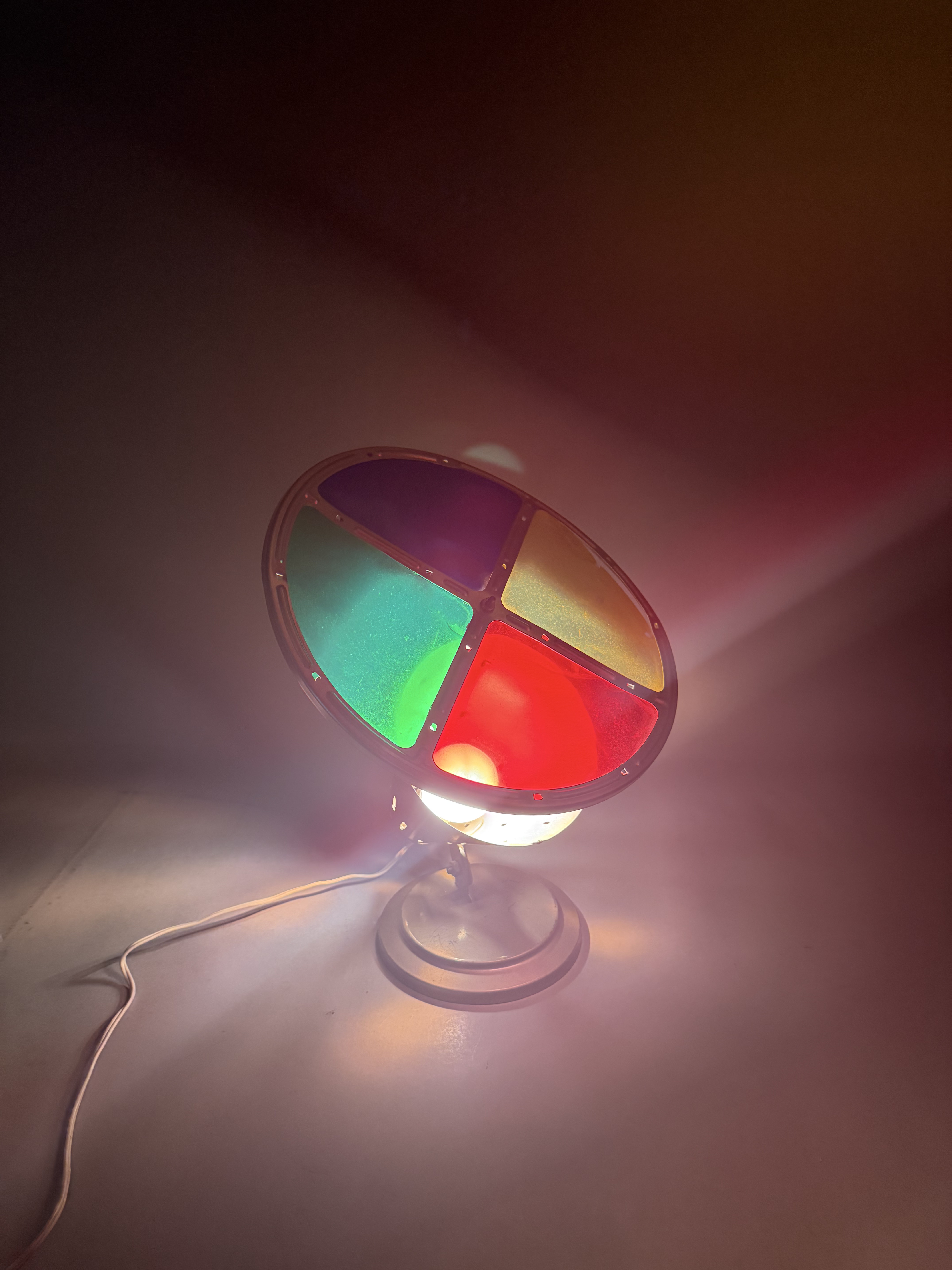 Mid-Century Rotating Color Wheel Christmas Tree Lamp