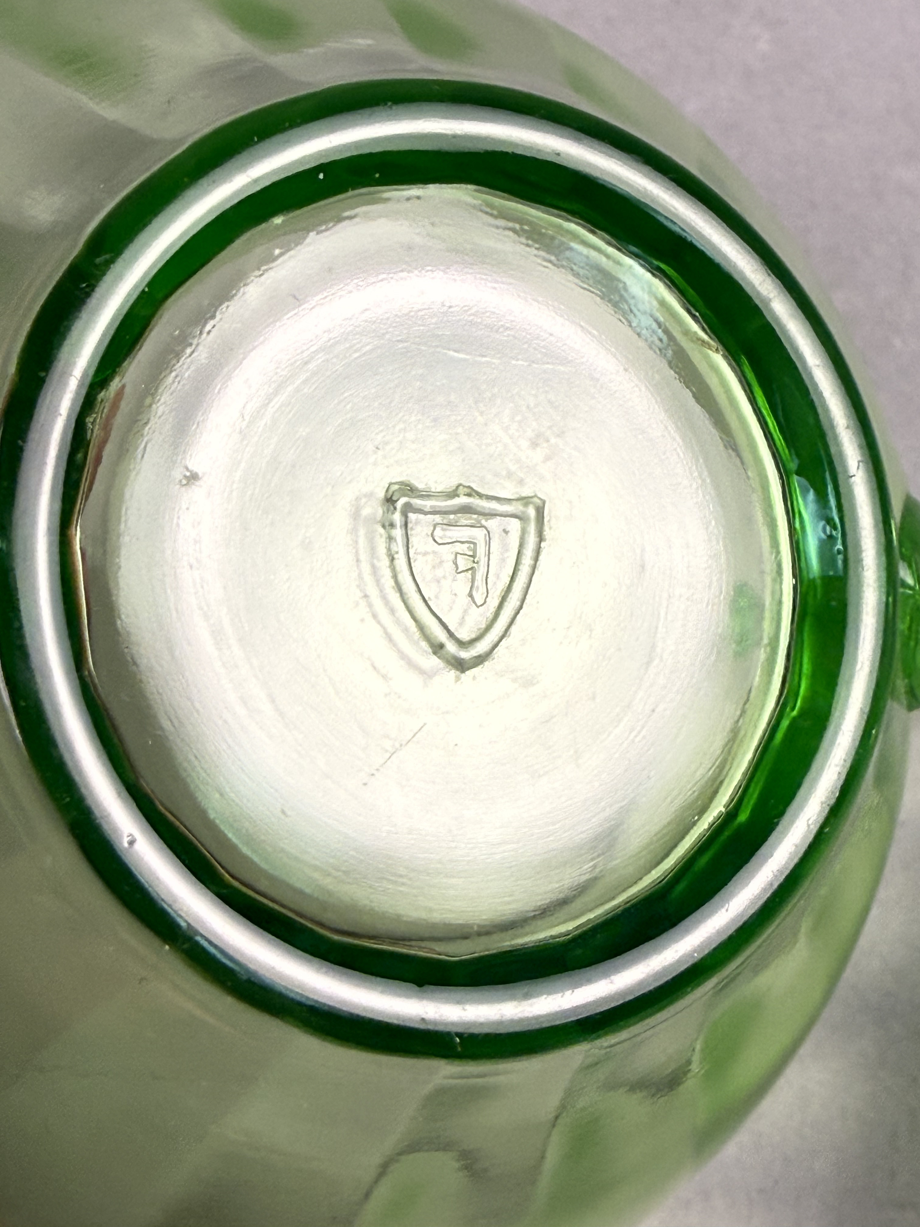 Five Green Uranium Glass Items