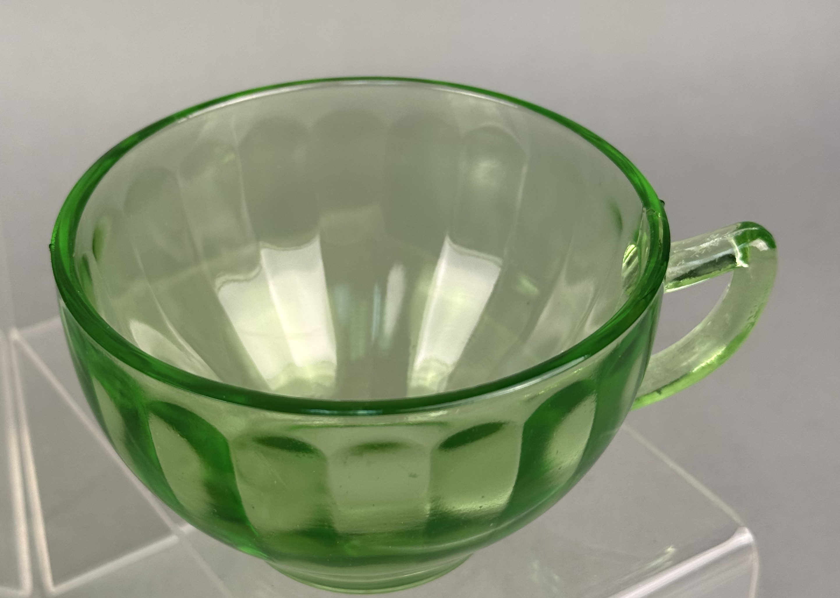 Five Green Uranium Glass Items