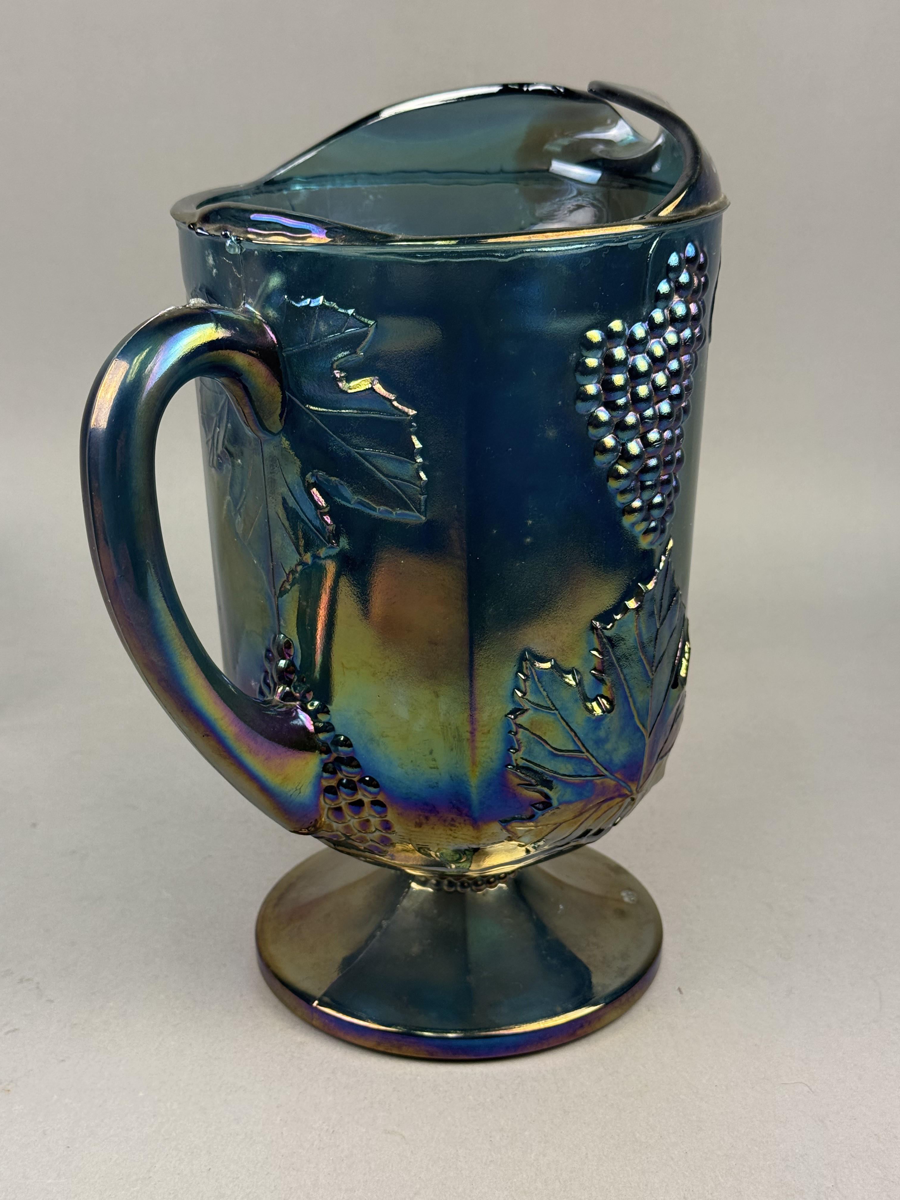 Indiana Glass Harvest Grape Carnival Glass Pitcher