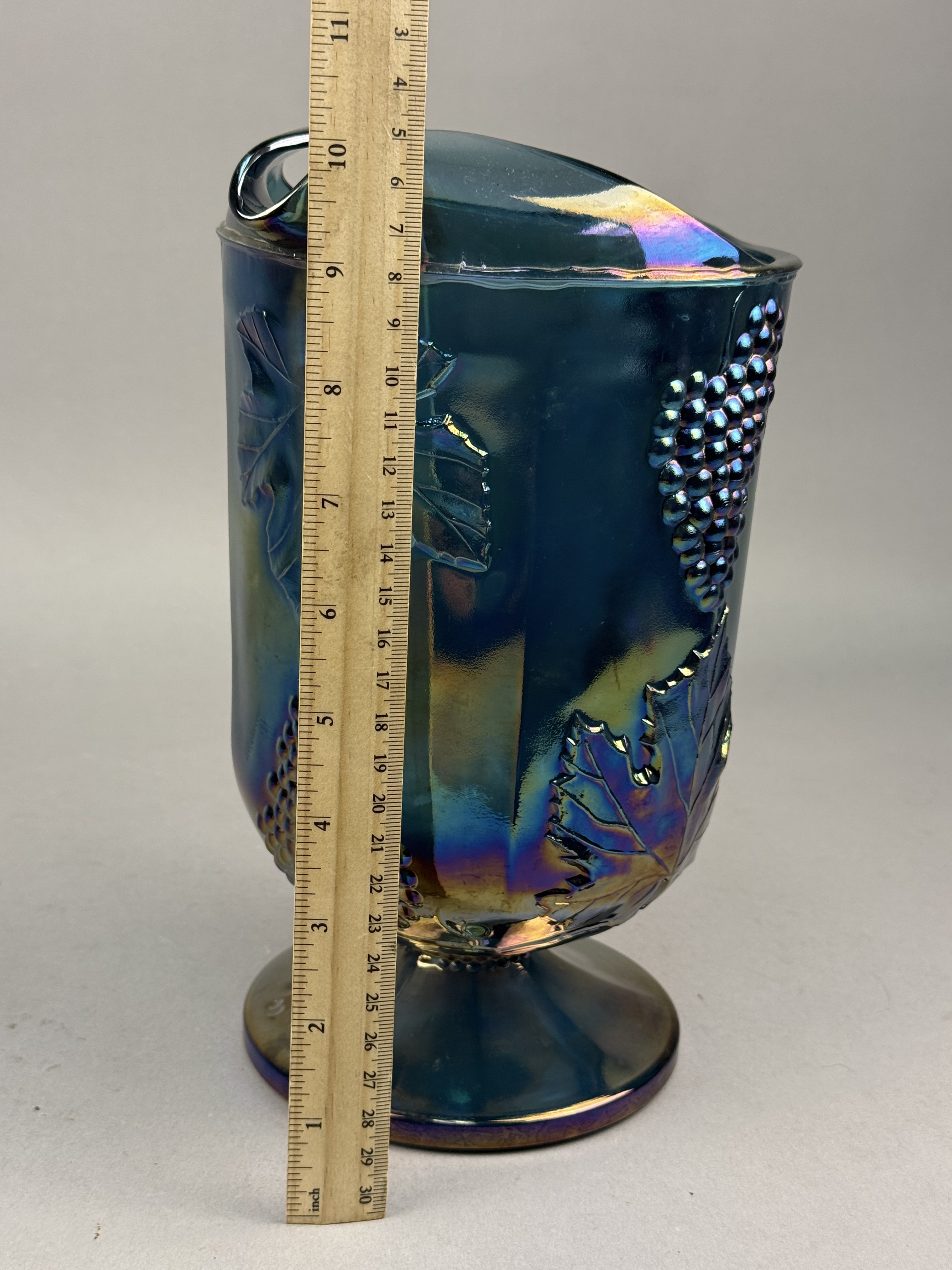 Indiana Glass Harvest Grape Carnival Glass Pitcher