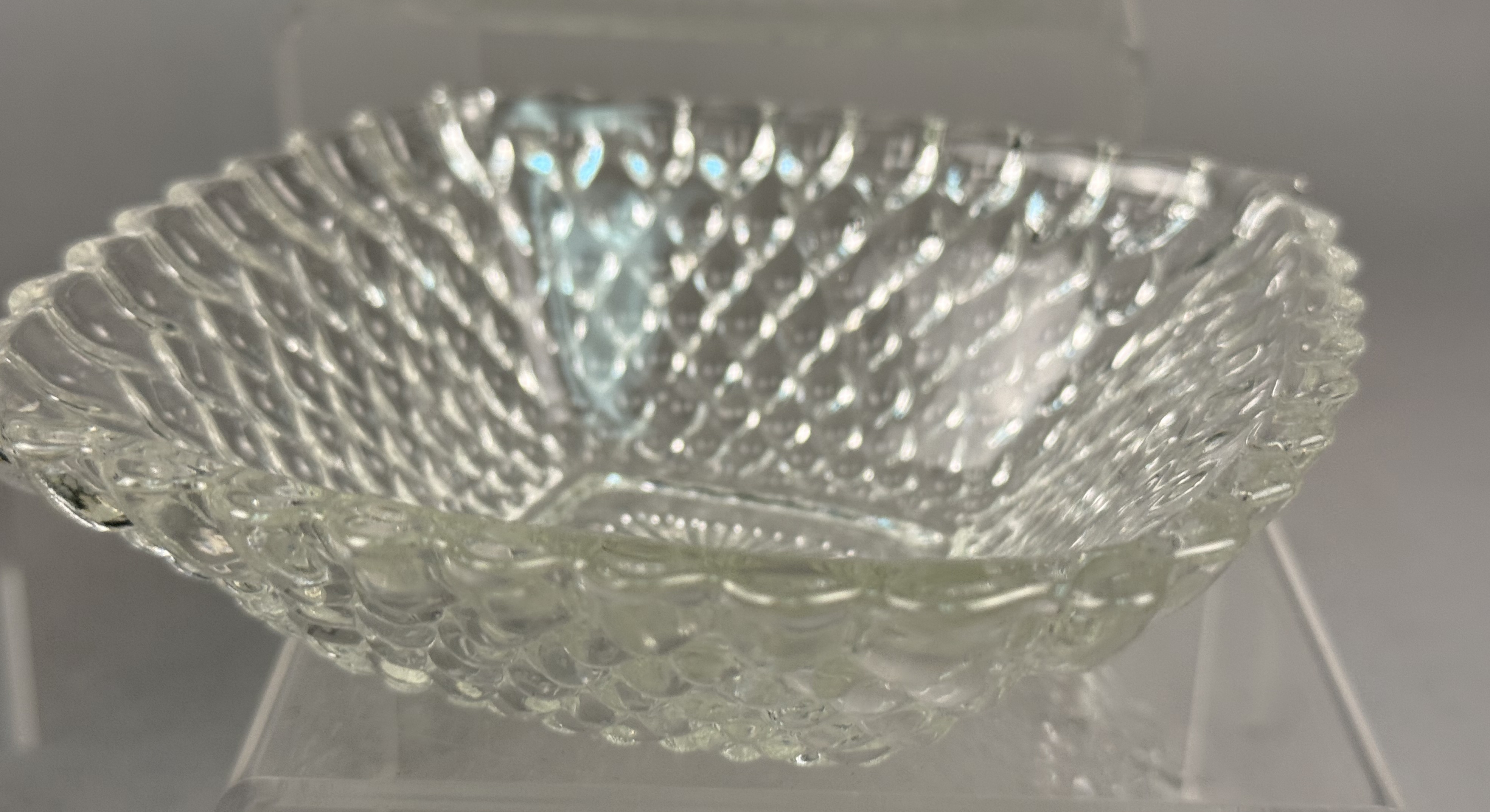 Indiana Glass Clear Diamond Point Square Bowls