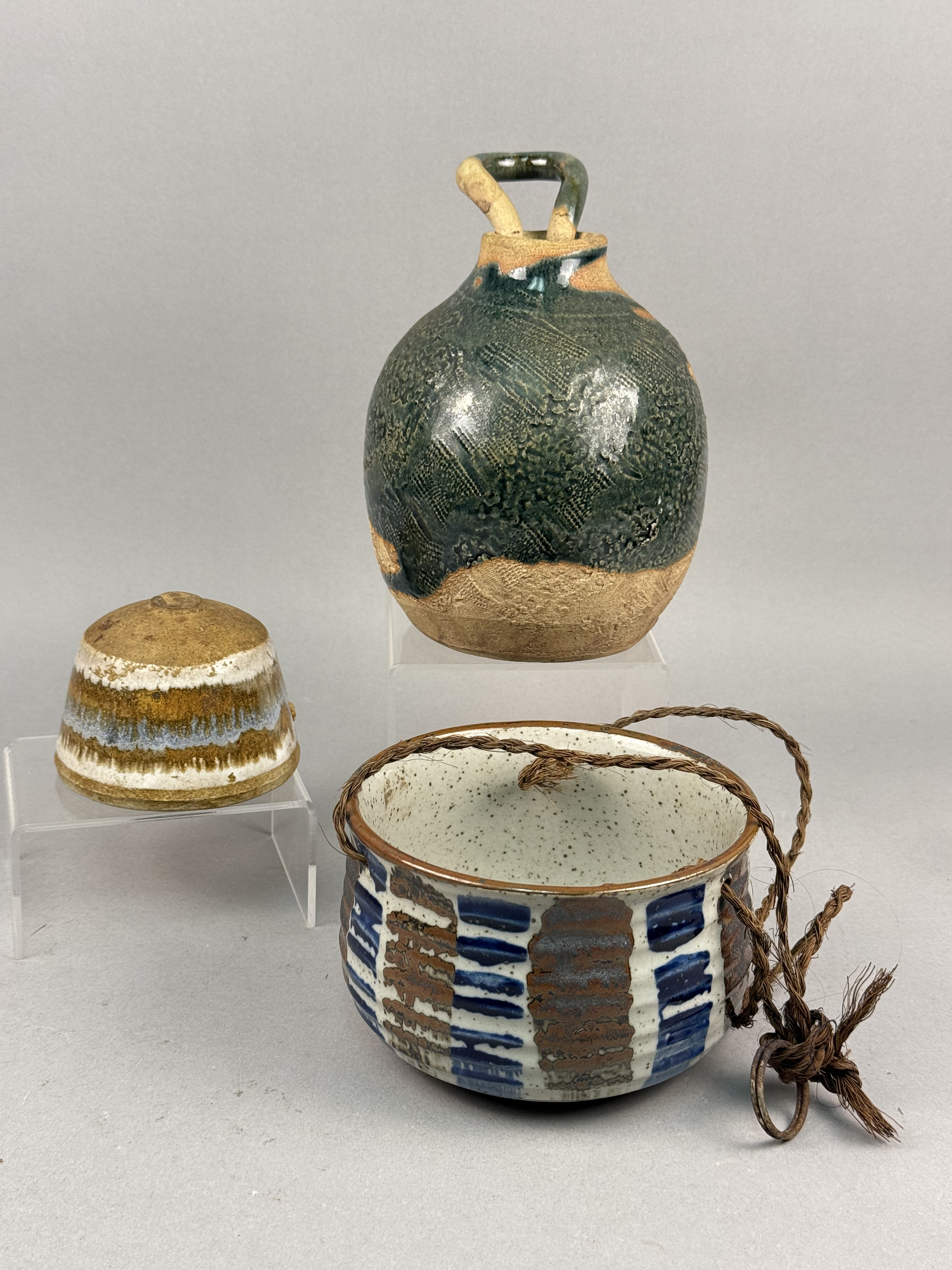 A Trio of Assorted Art Pottery Stoneware Vessels