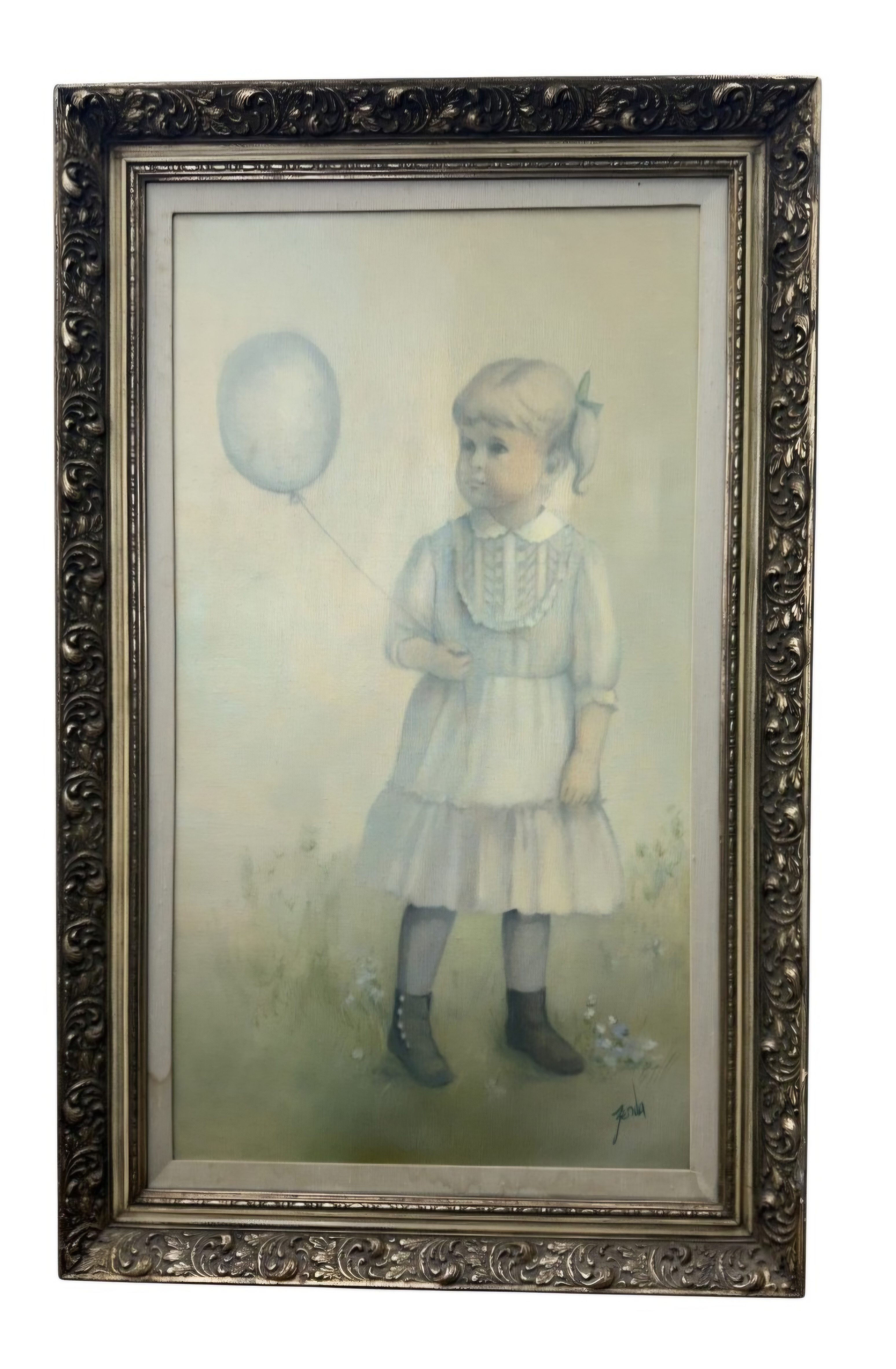 Pat Zenda Portrait of a Young Girl Oil on Canvas