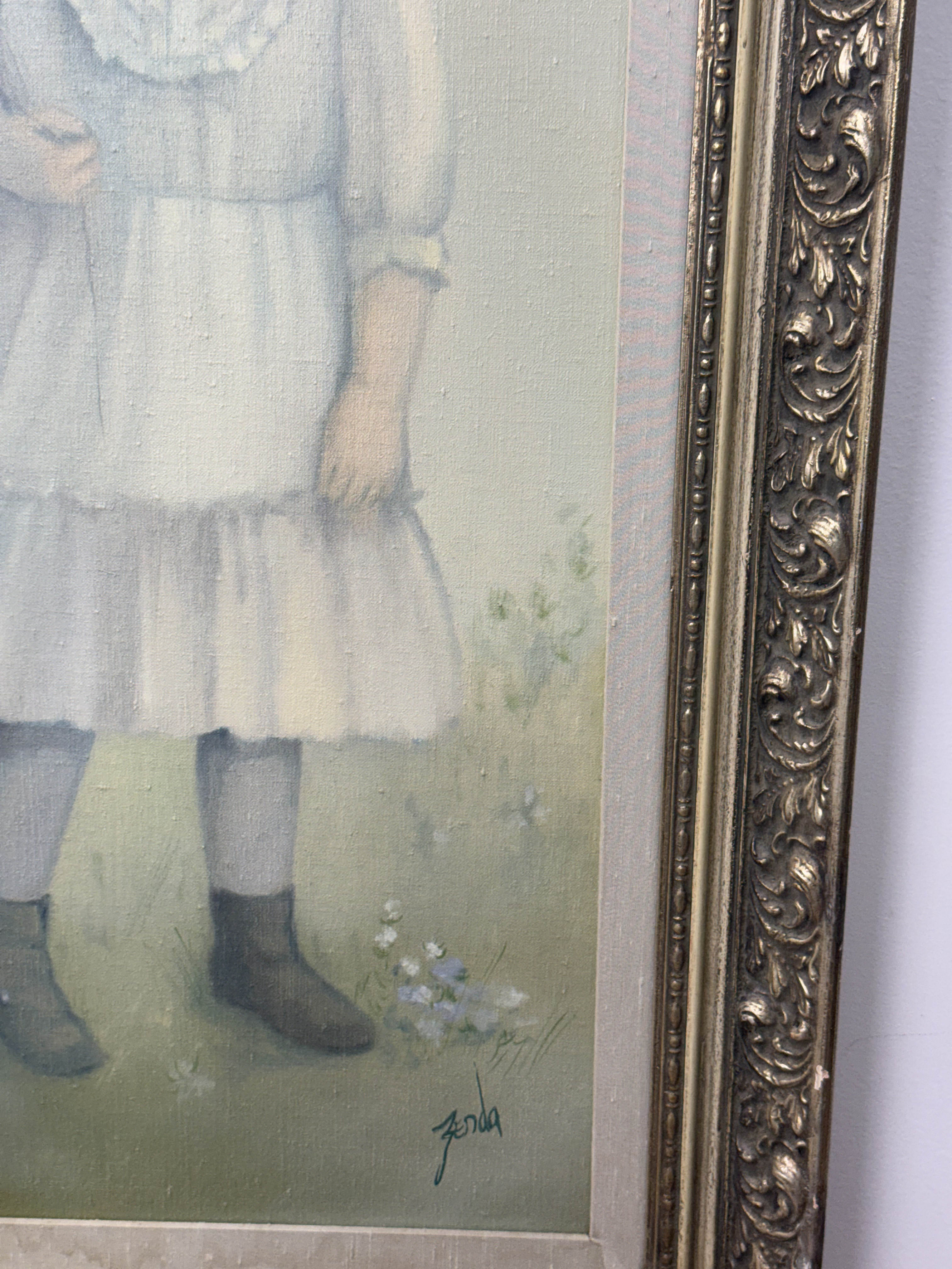 Pat Zenda Portrait of a Young Girl Oil on Canvas