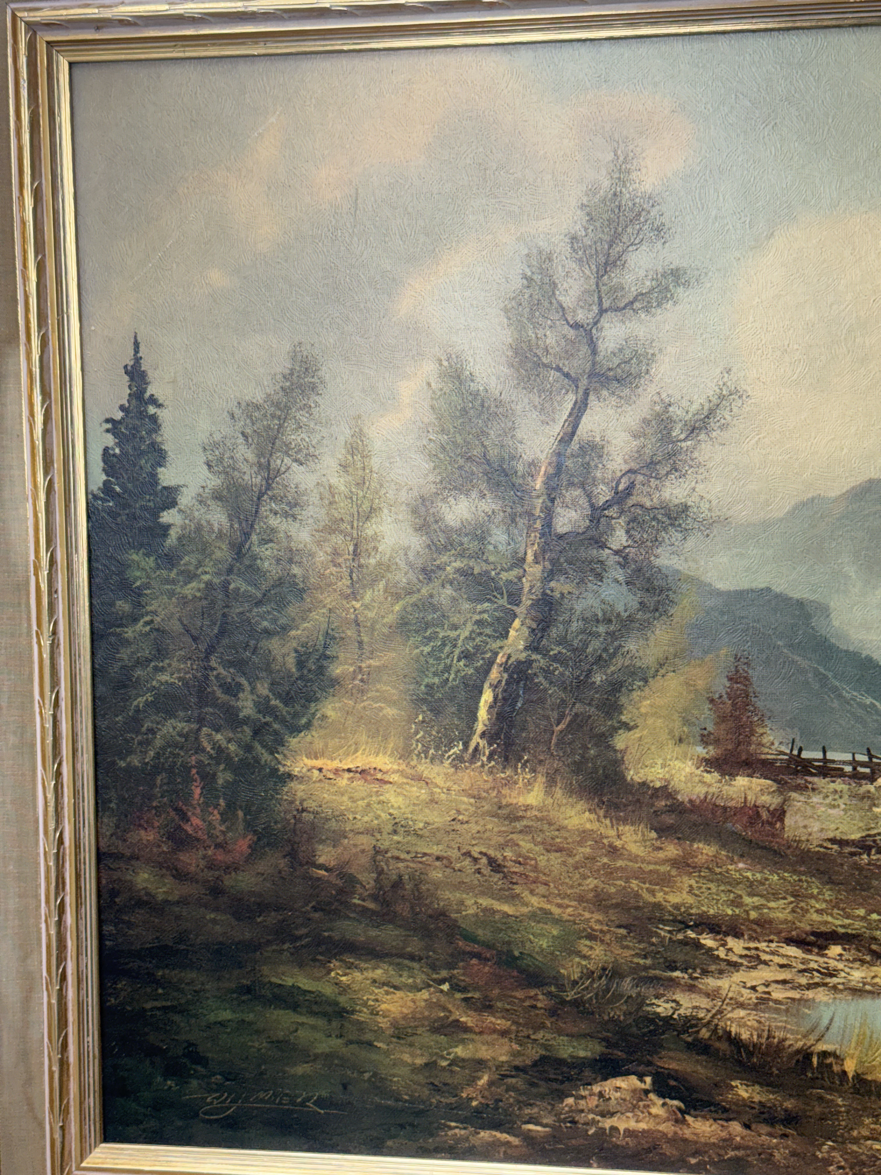 Mountain Mist Large Textured Print on Board