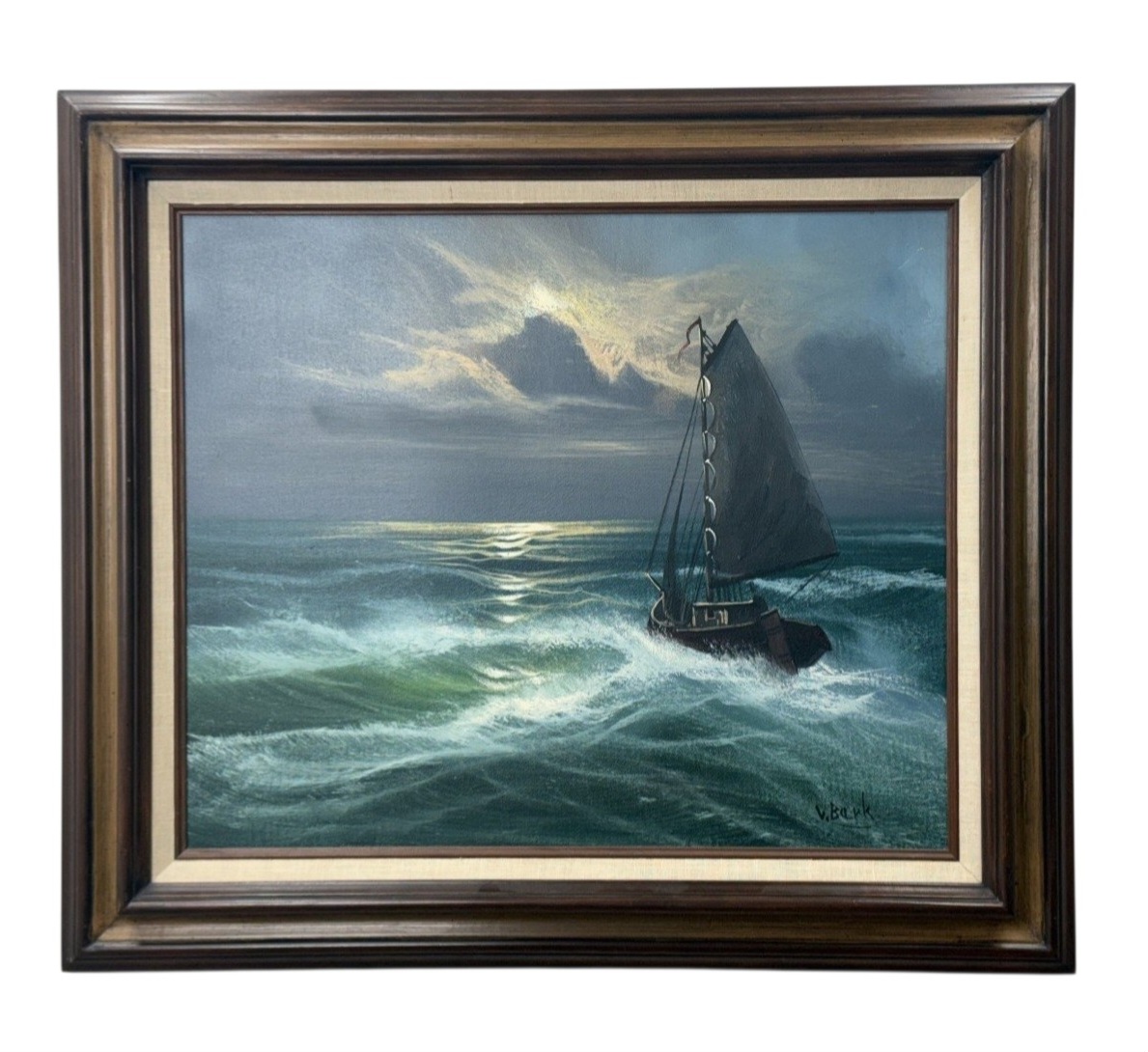 V. Berk Maritime Oil on Canvas Seascape