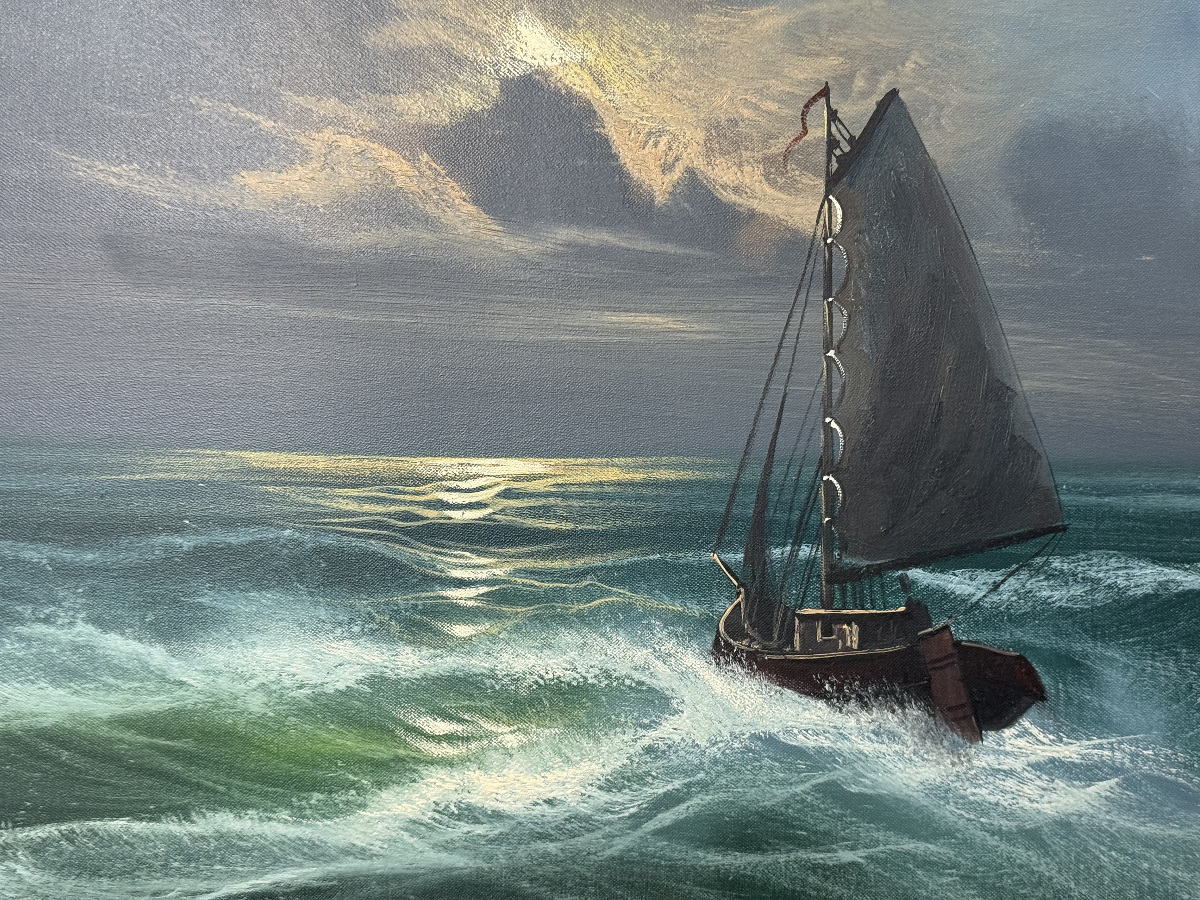 V. Berk Maritime Oil on Canvas Seascape