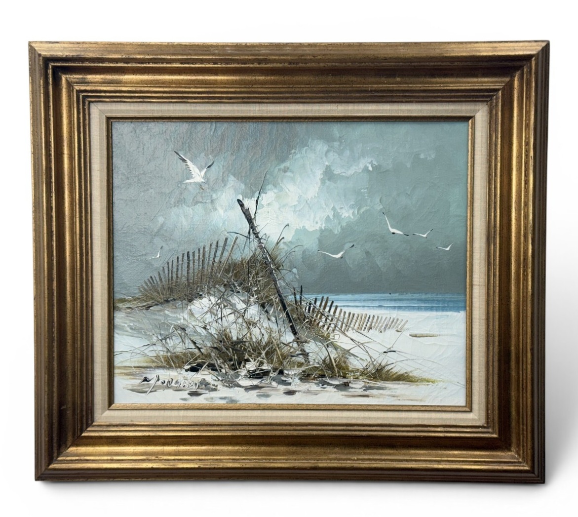 Dunes Oil on Canvas Painting Signed Morgan