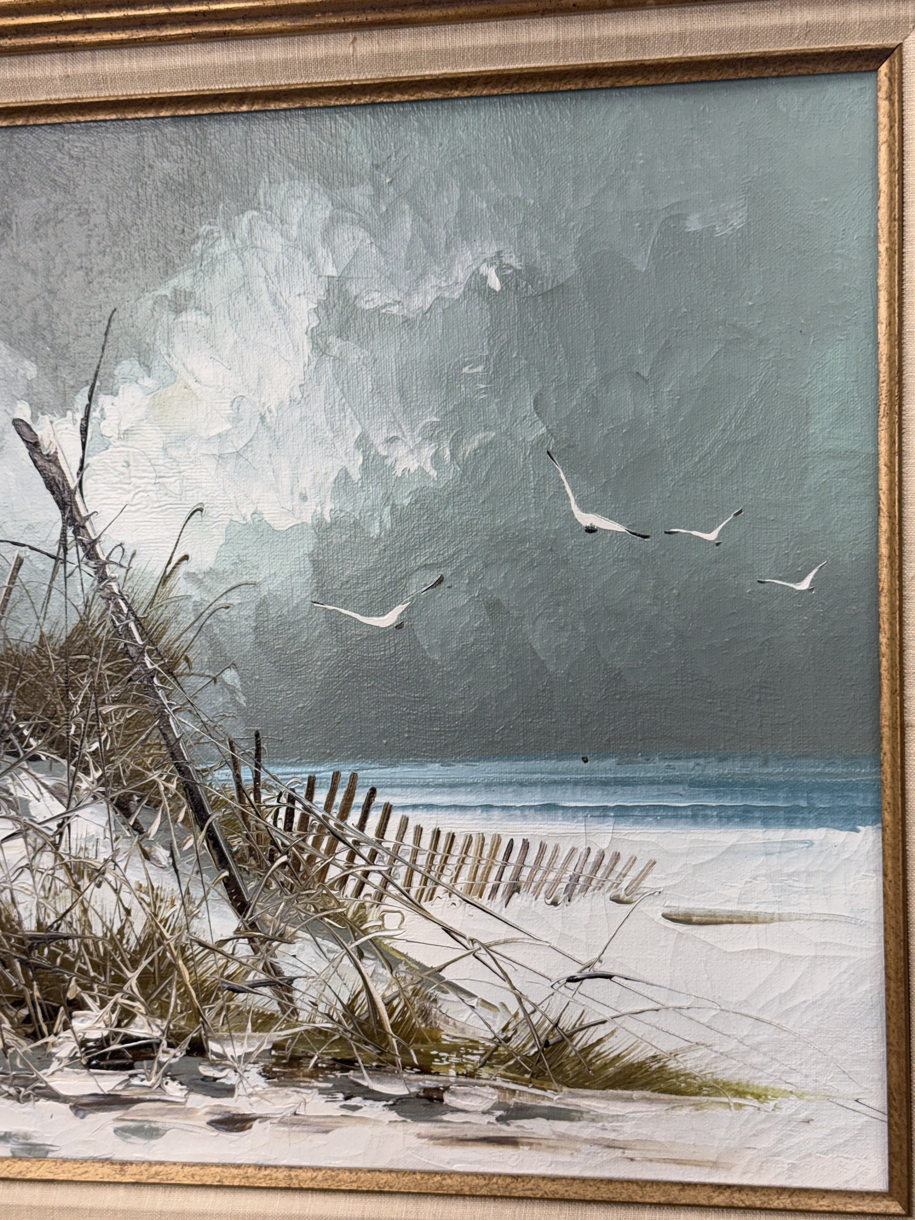 Dunes Oil on Canvas Painting Signed Morgan