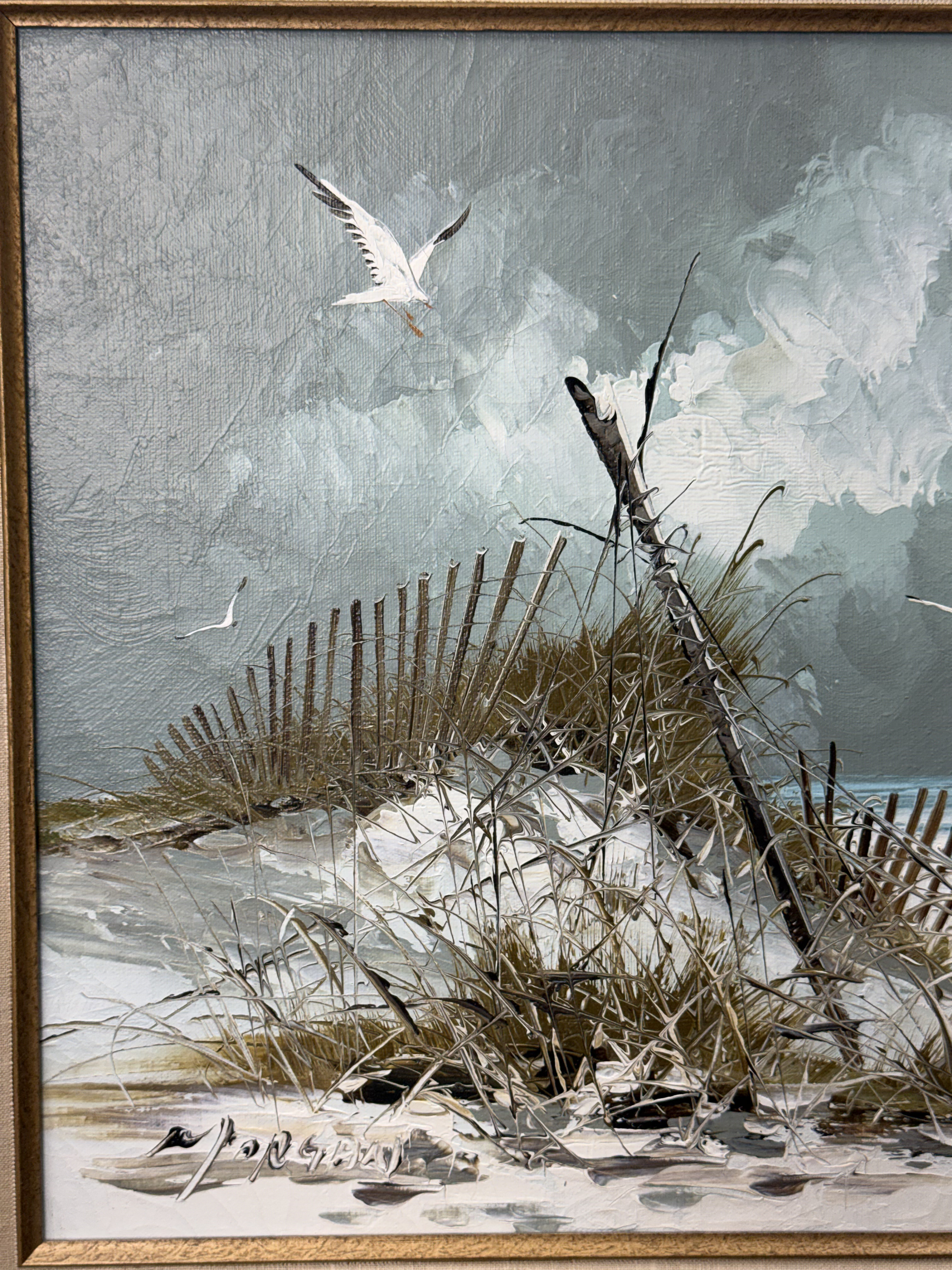 Dunes Oil on Canvas Painting Signed Morgan