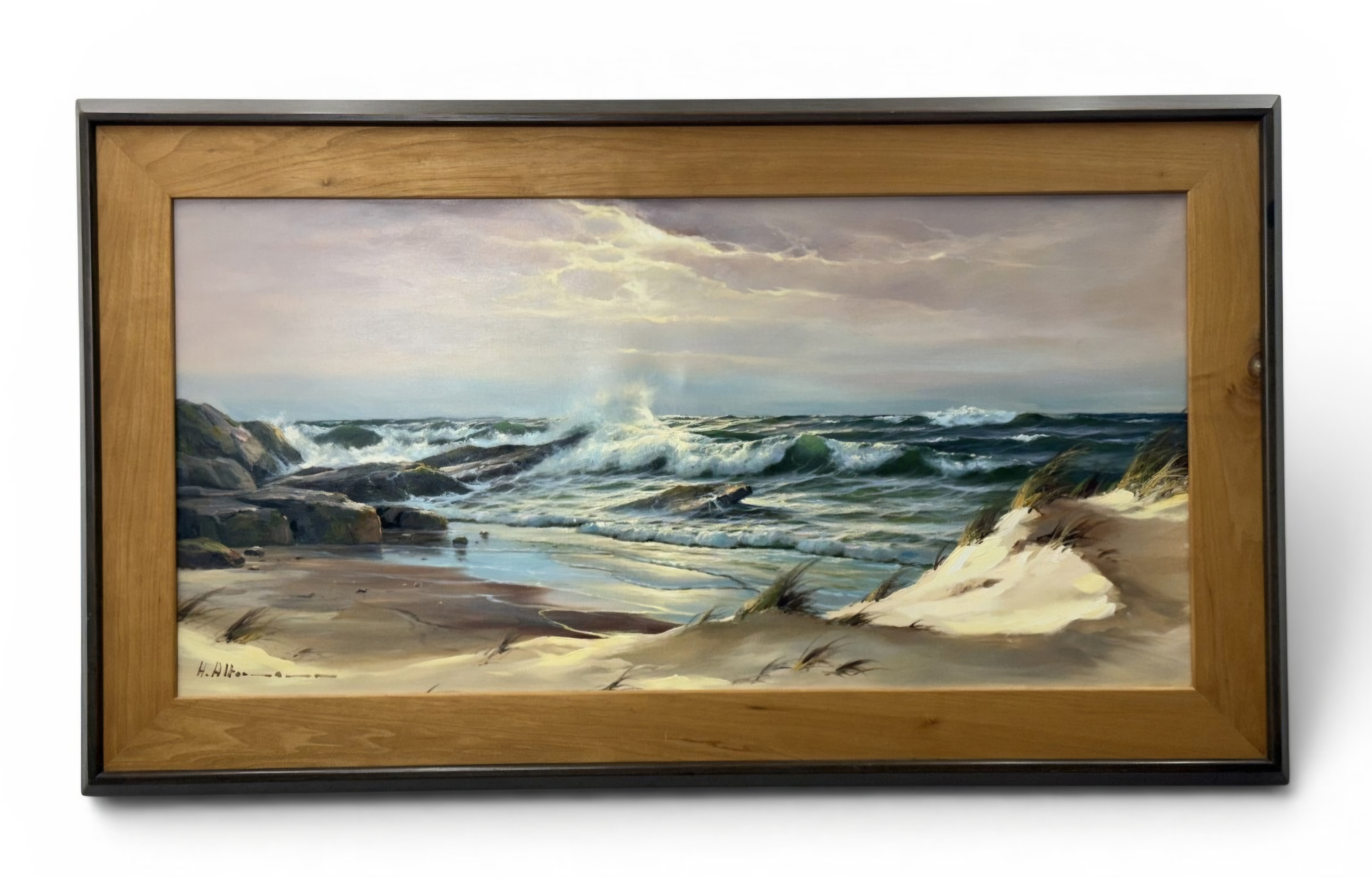 Horst Alter Sea Coast Large Oil on Canvas Seascape