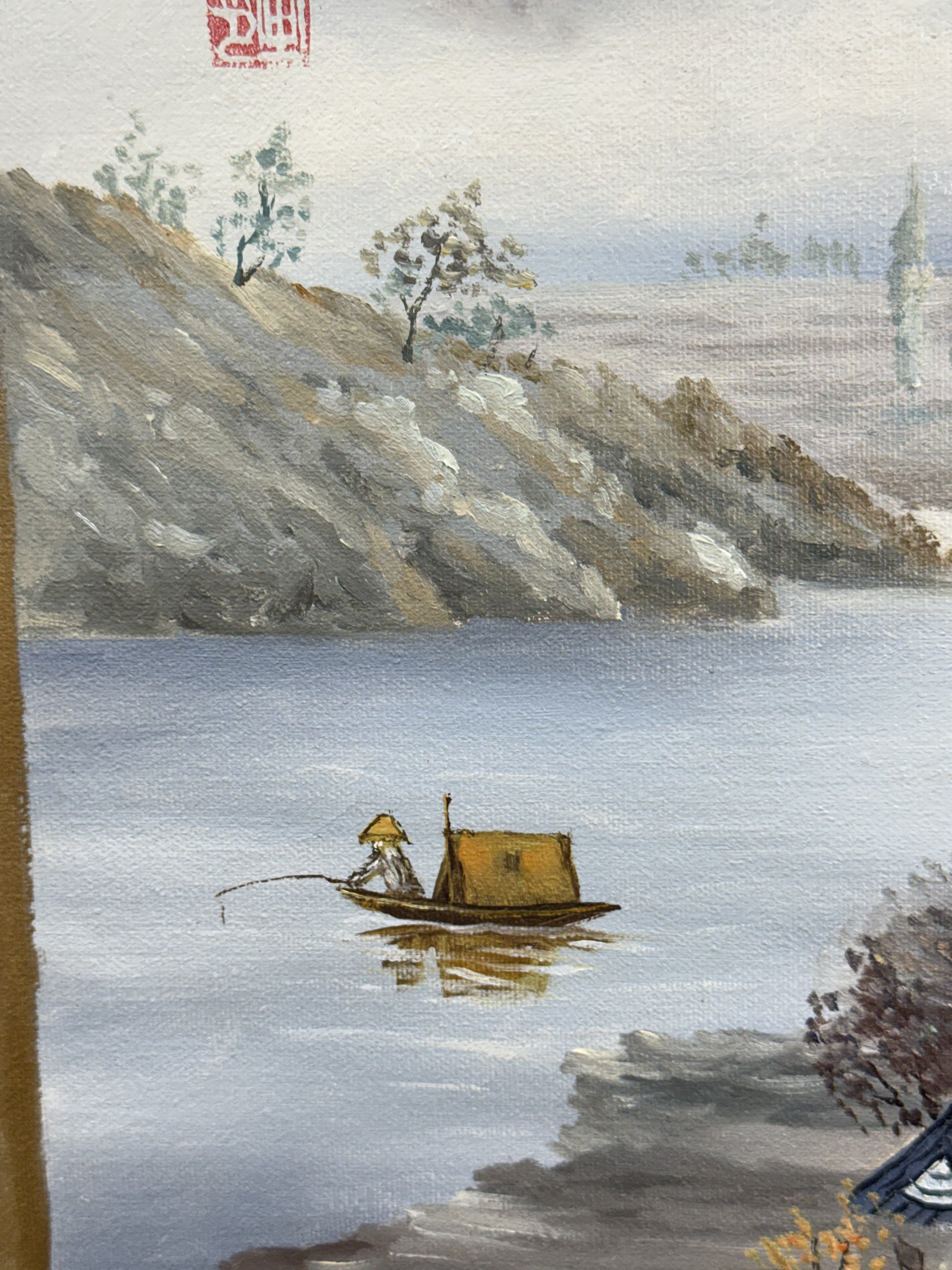 East Asian Style Landscape Oil on Canvas