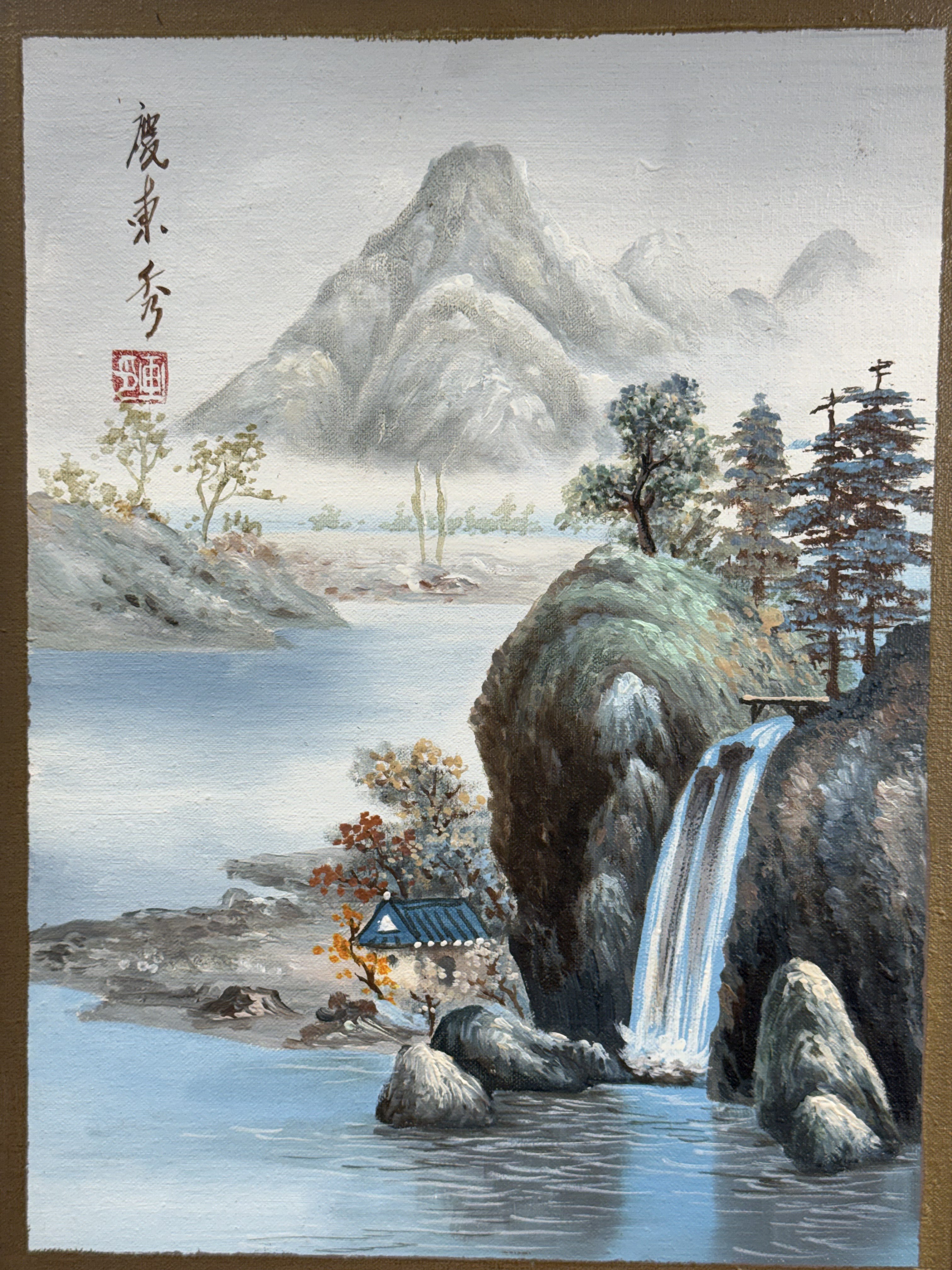 East Asian Style Landscape Oil on Canvas