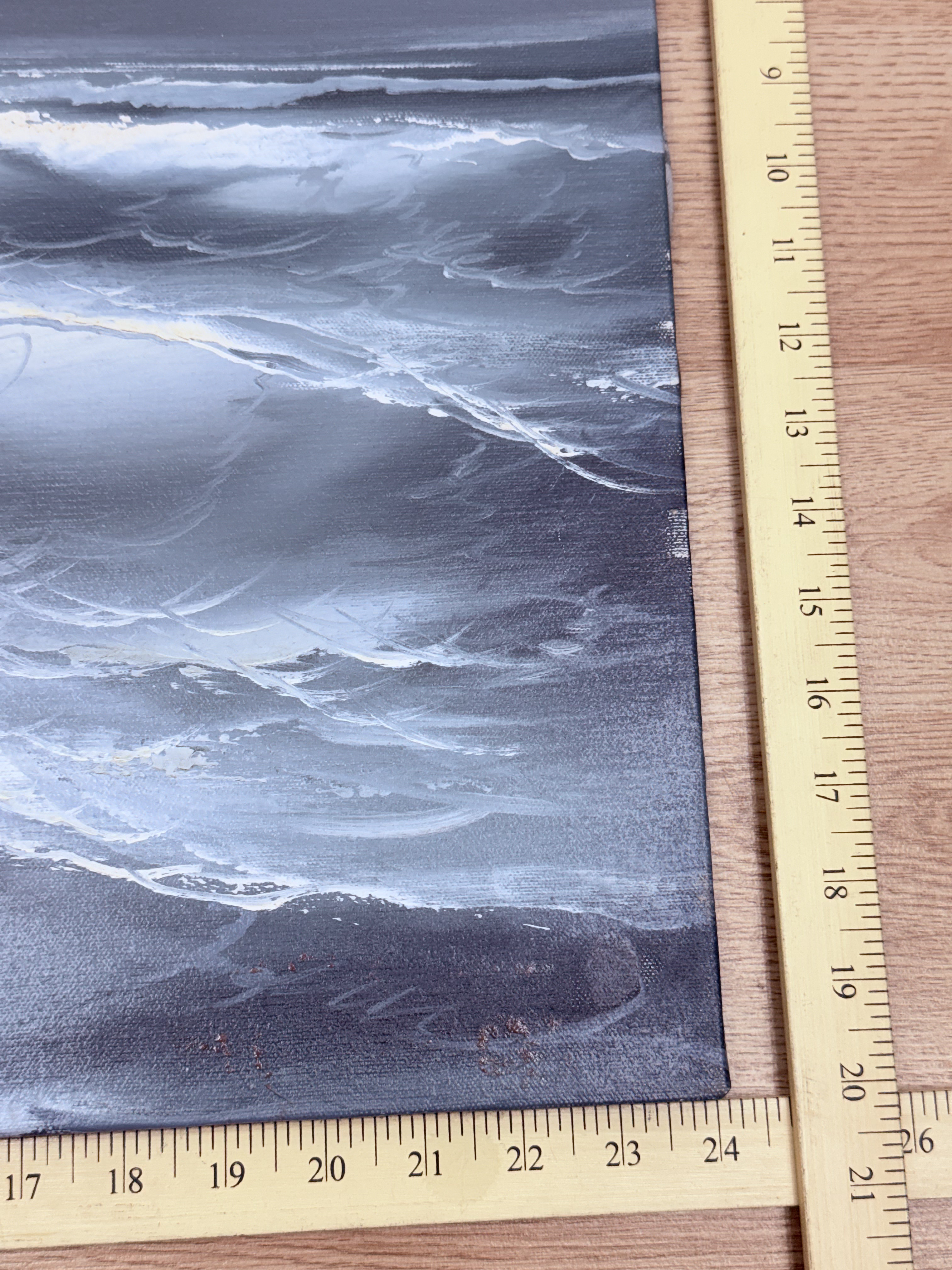 Seascape Oil on Canvas, Signed Engel