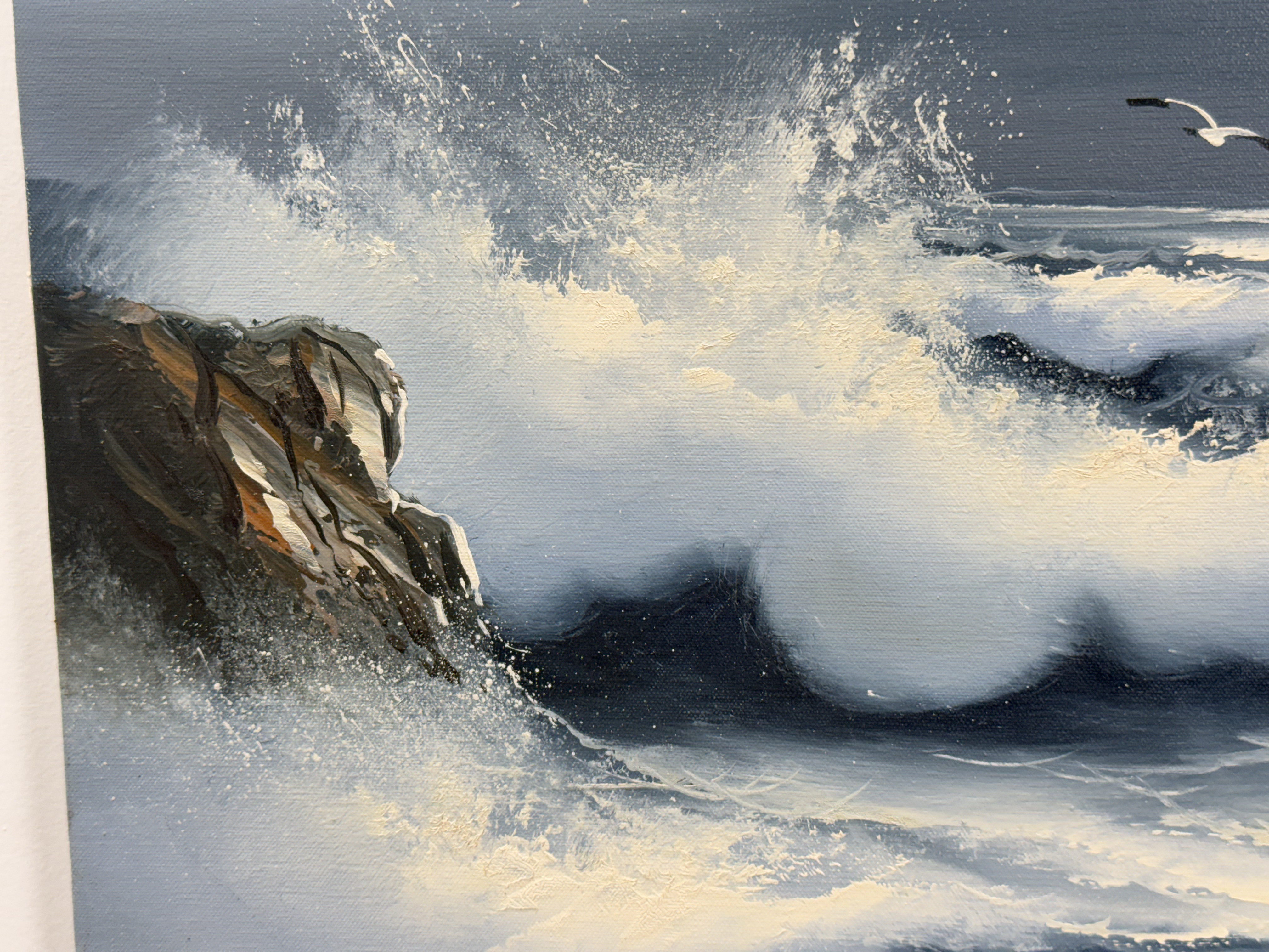Seascape Oil on Canvas, Signed Engel