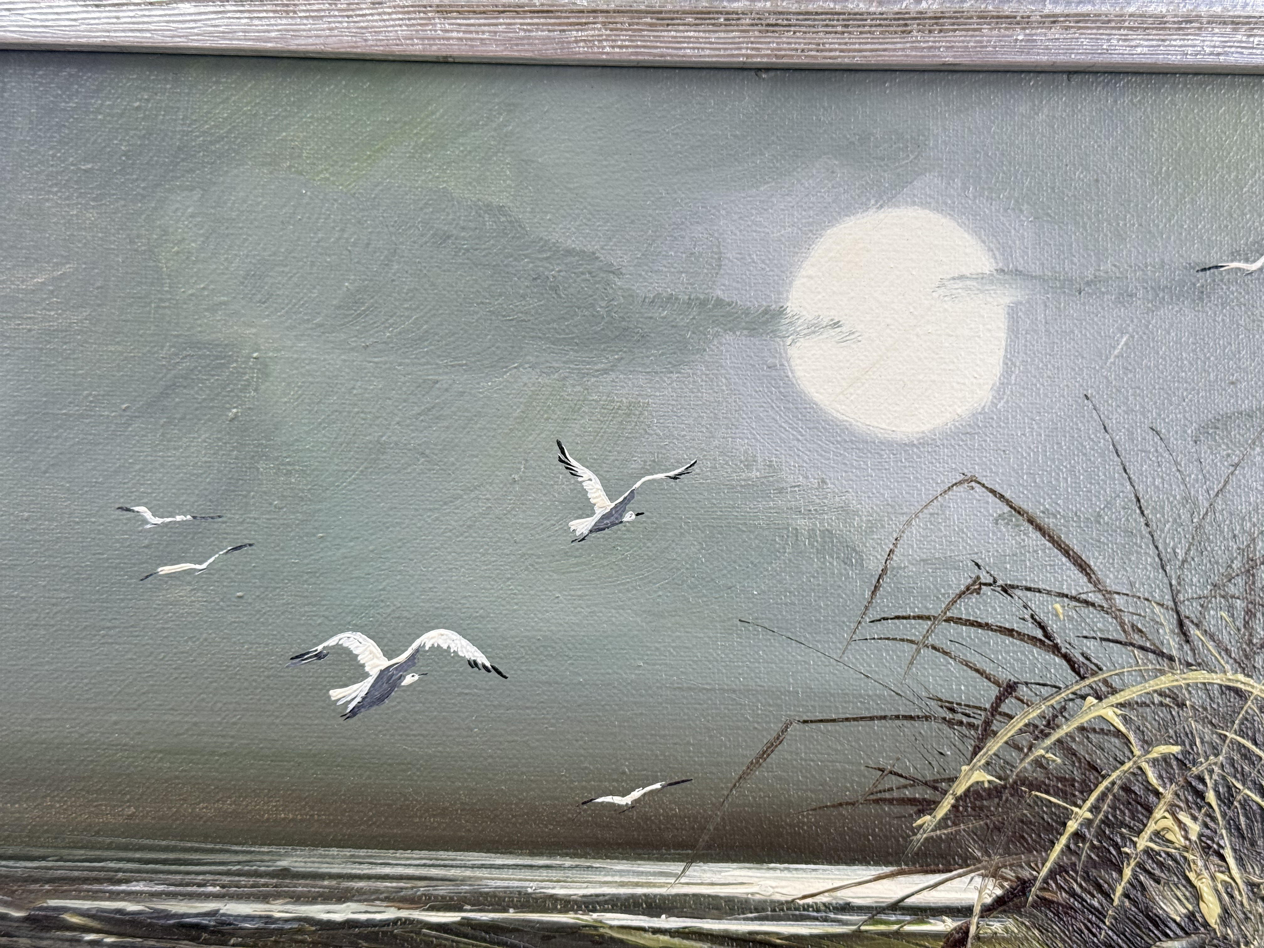 W. Mercer Coastal Nocturne Oil on Canvas