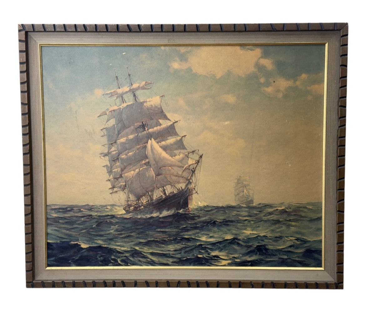 Frank Vining Smith Two Clipper Ships Under Full Sail