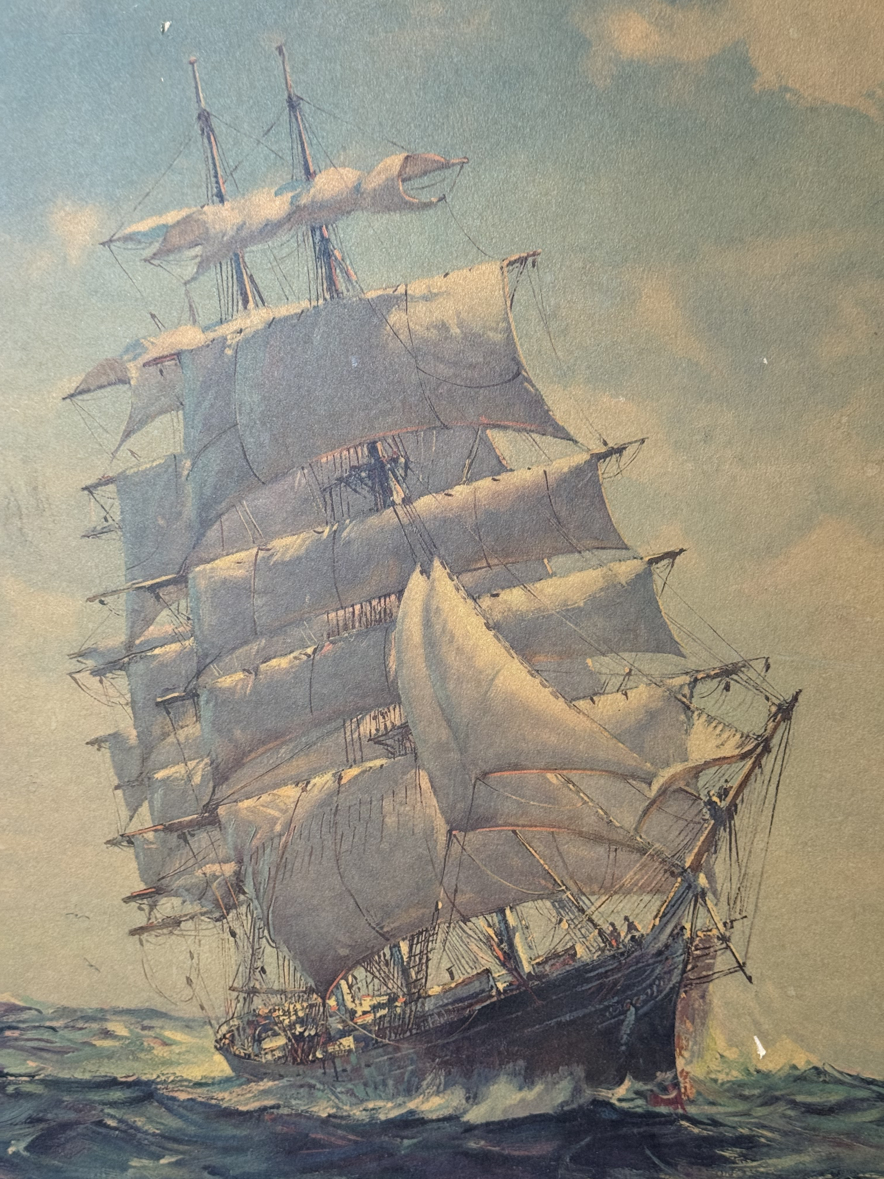 Frank Vining Smith Two Clipper Ships Under Full Sail