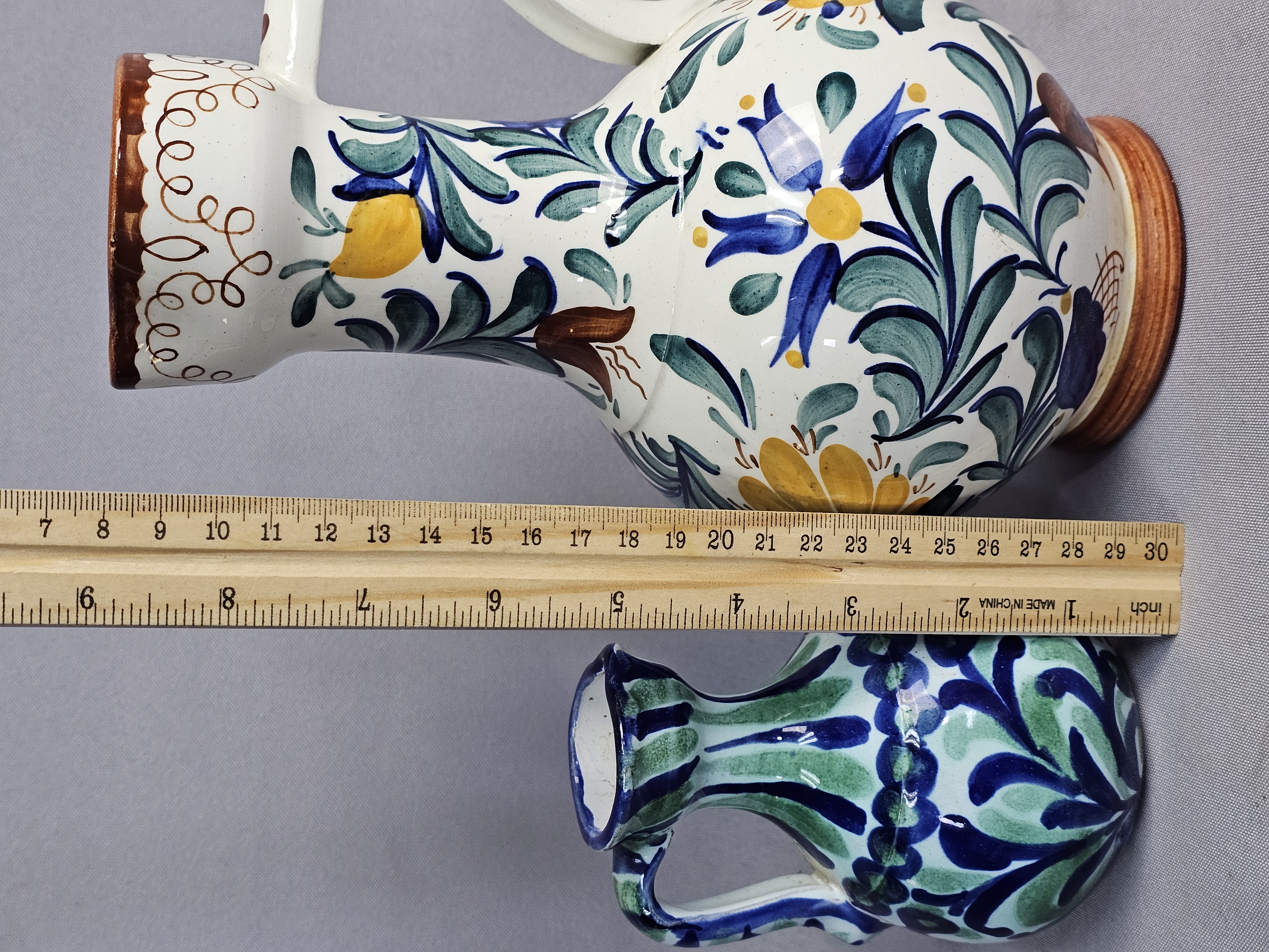 Three Hand-Painted Decorative Ceramic Vessels
