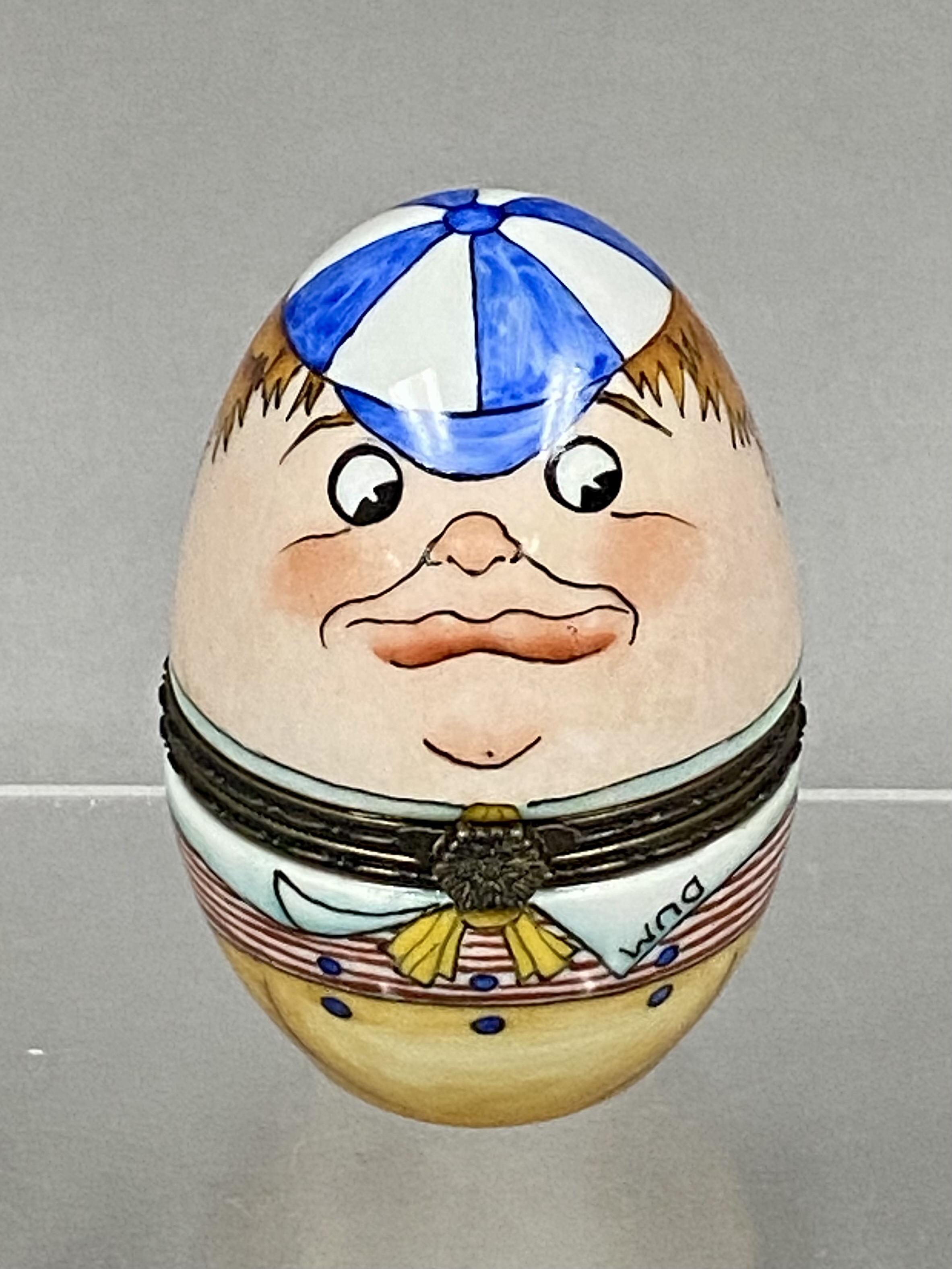 Signed James Weeks, "Tweedledum" Ceramic Egg Box