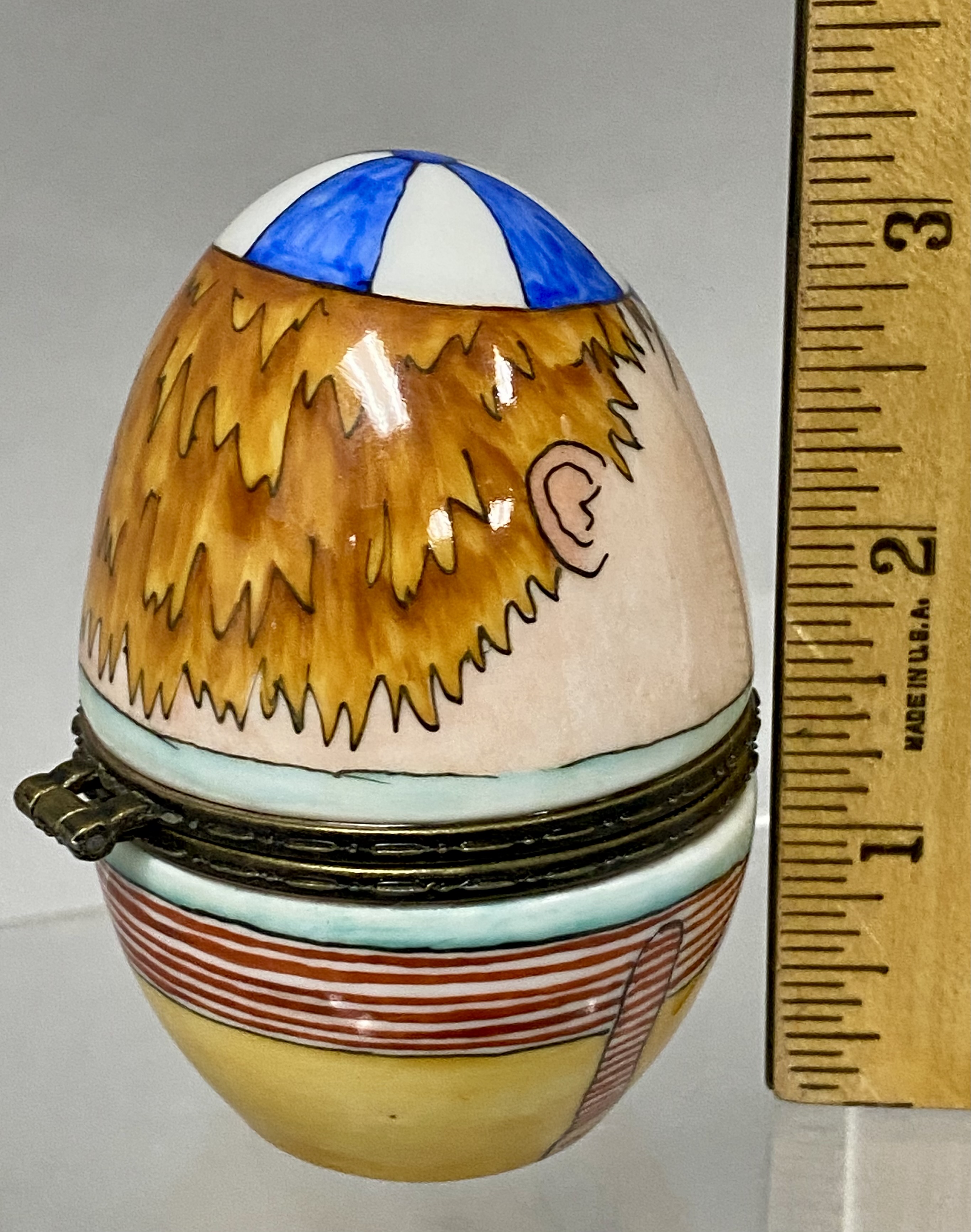 Signed James Weeks, "Tweedledum" Ceramic Egg Box