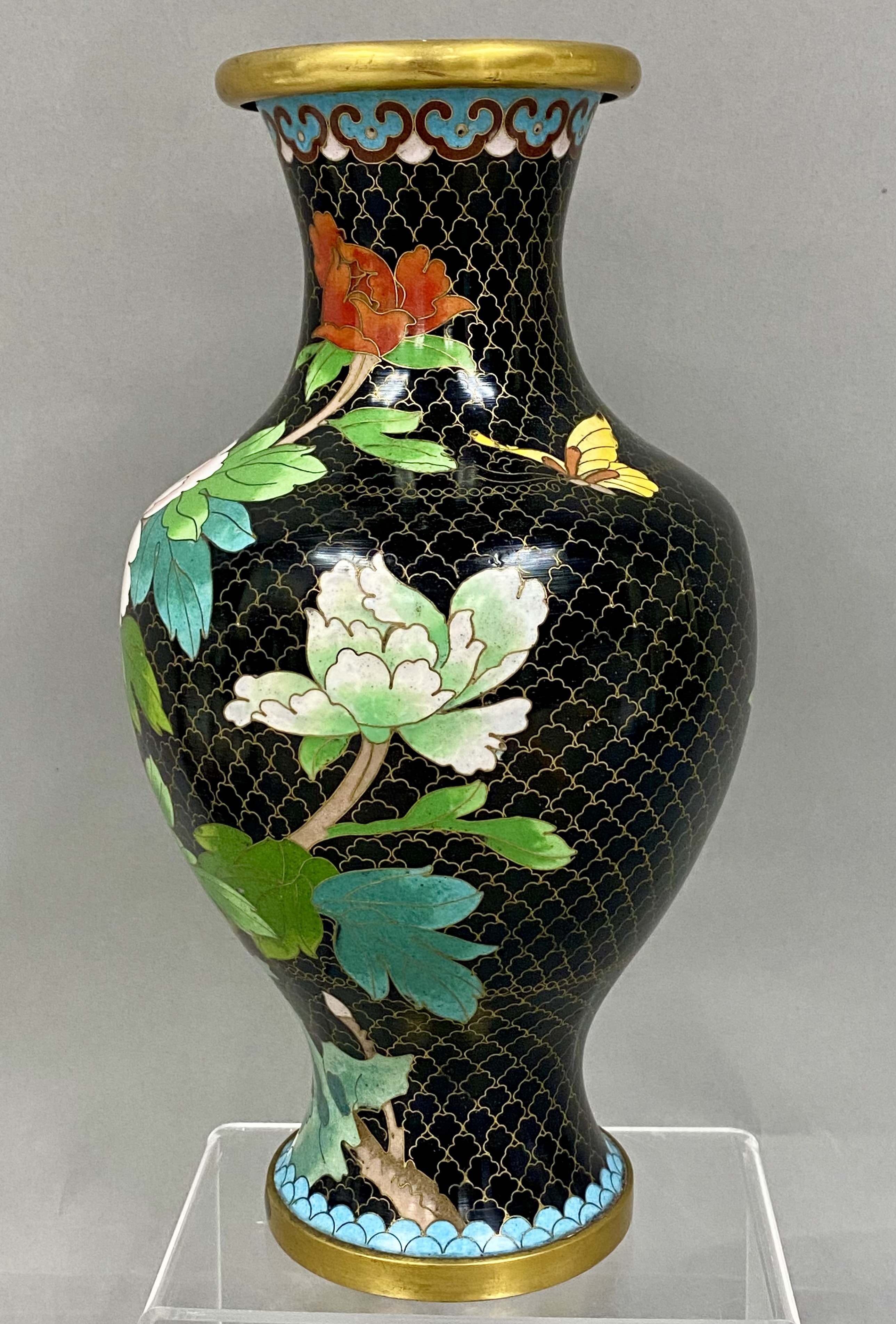 Vintage Chinese Cloisonne Enamel Vase