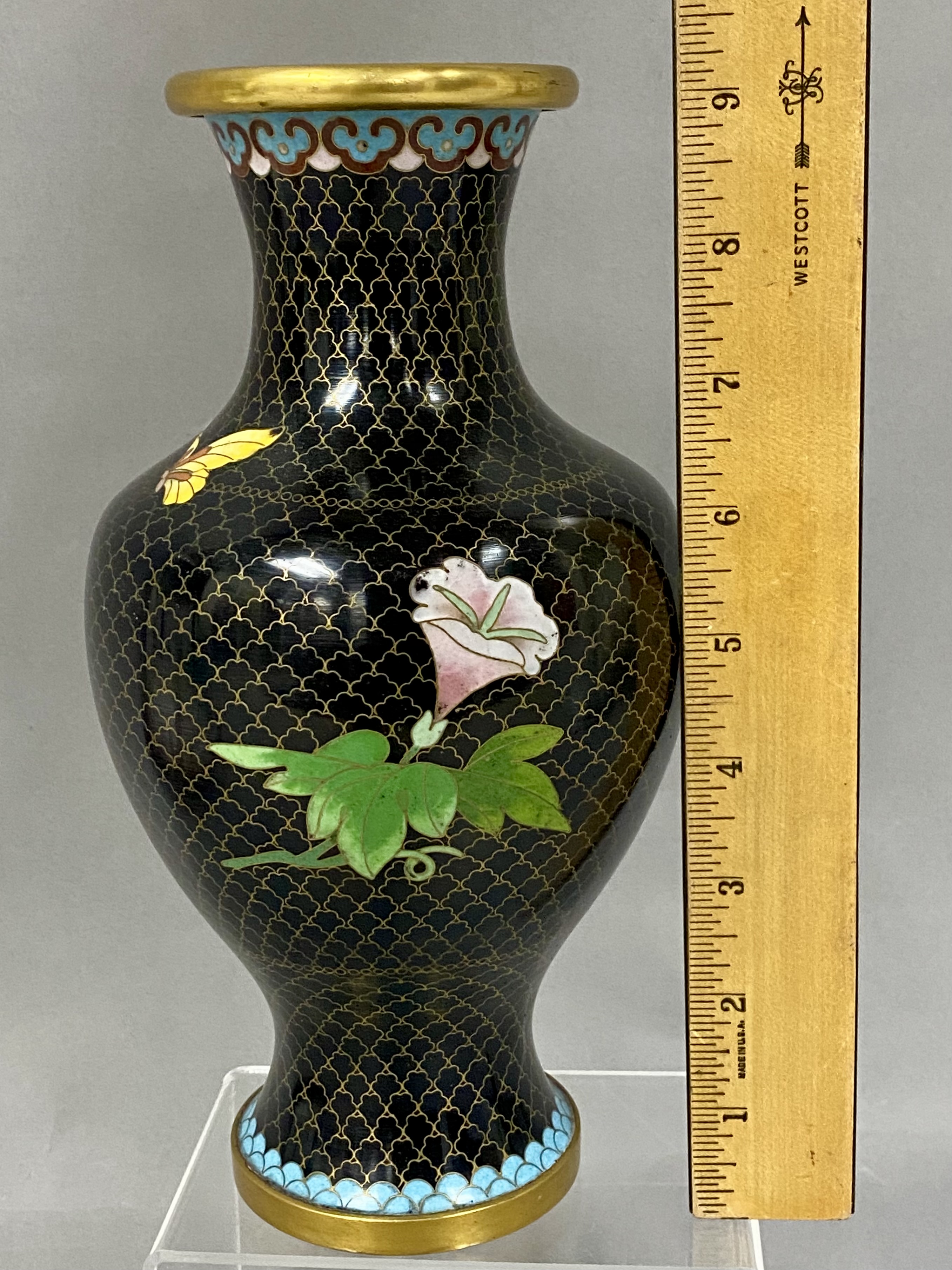Vintage Chinese Cloisonne Enamel Vase