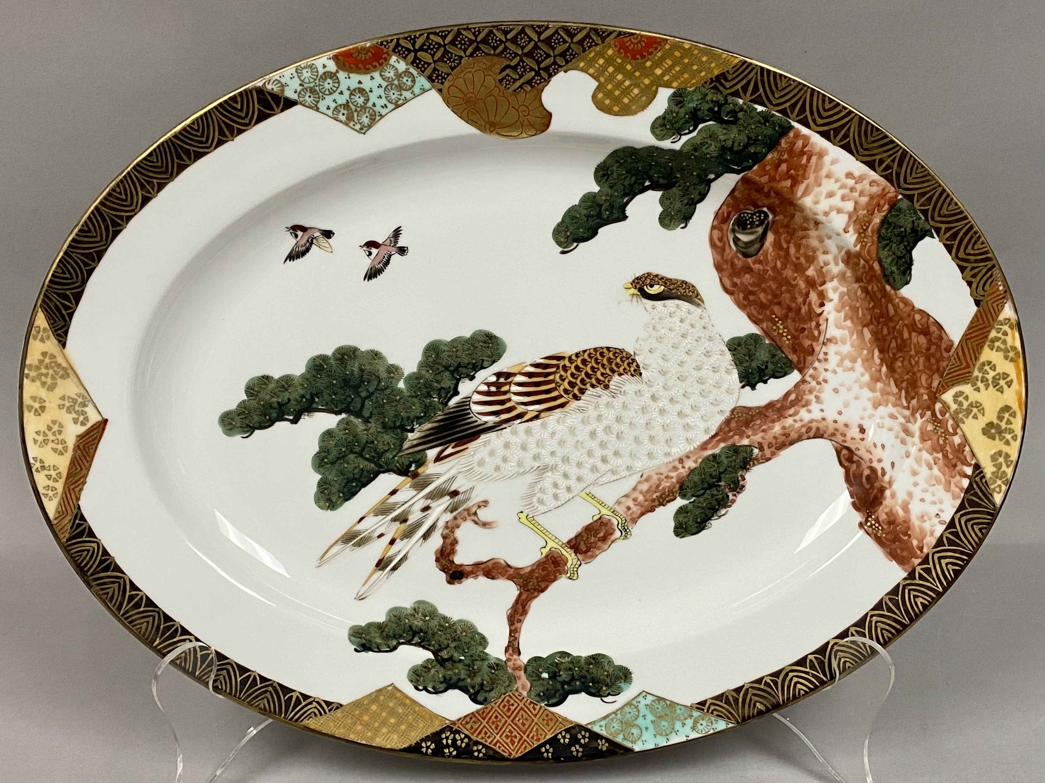 Antique Japanese Kaga Kutani Porcelain Charger