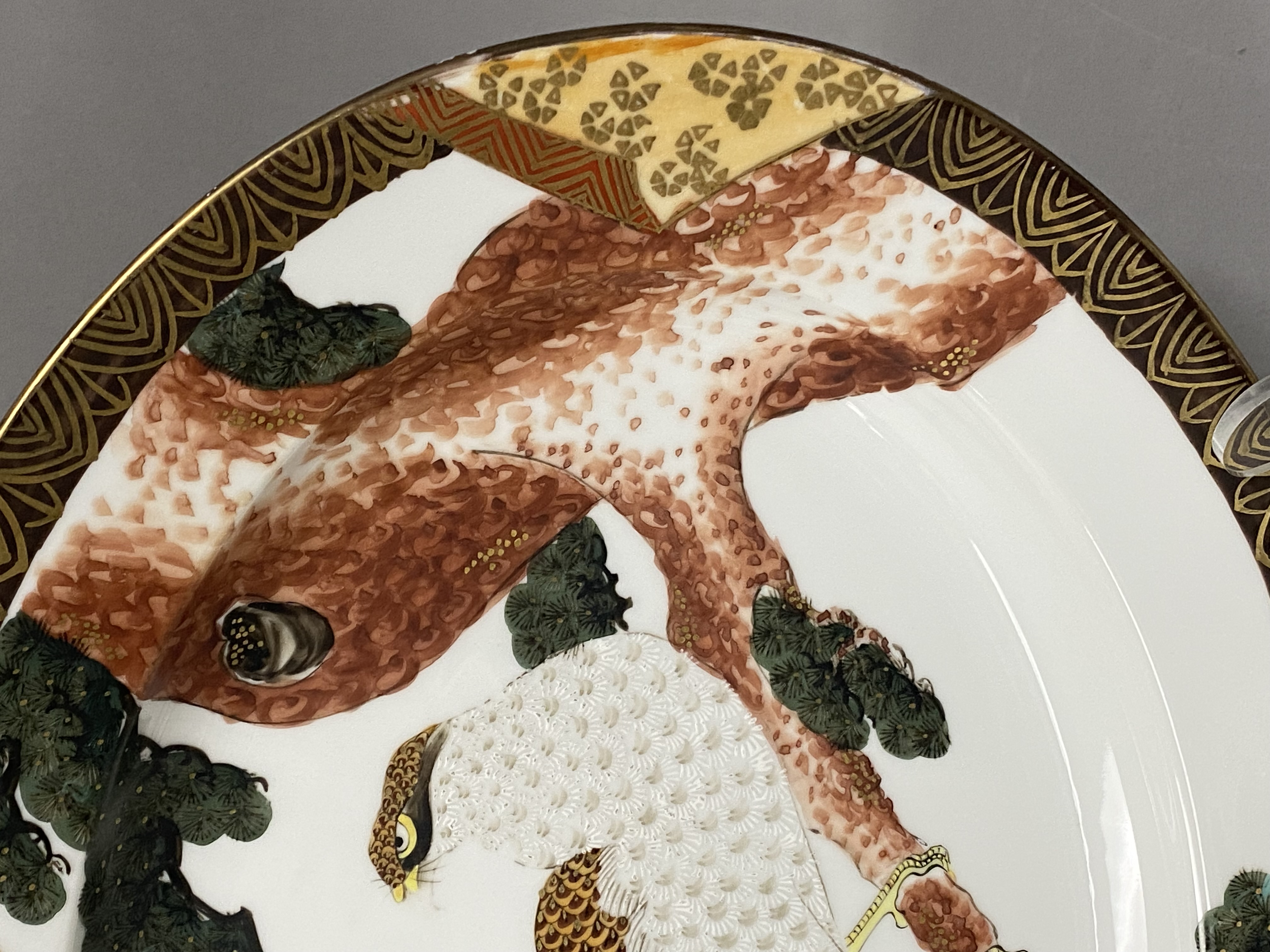 Antique Japanese Kaga Kutani Porcelain Charger