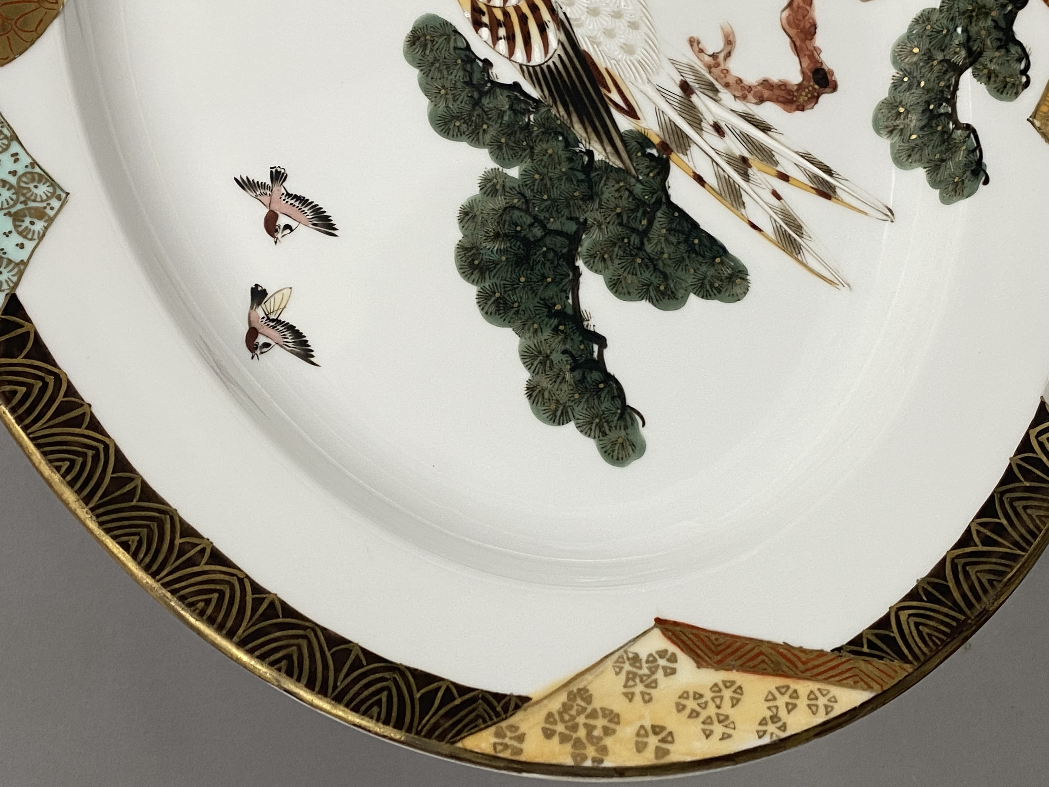 Antique Japanese Kaga Kutani Porcelain Charger