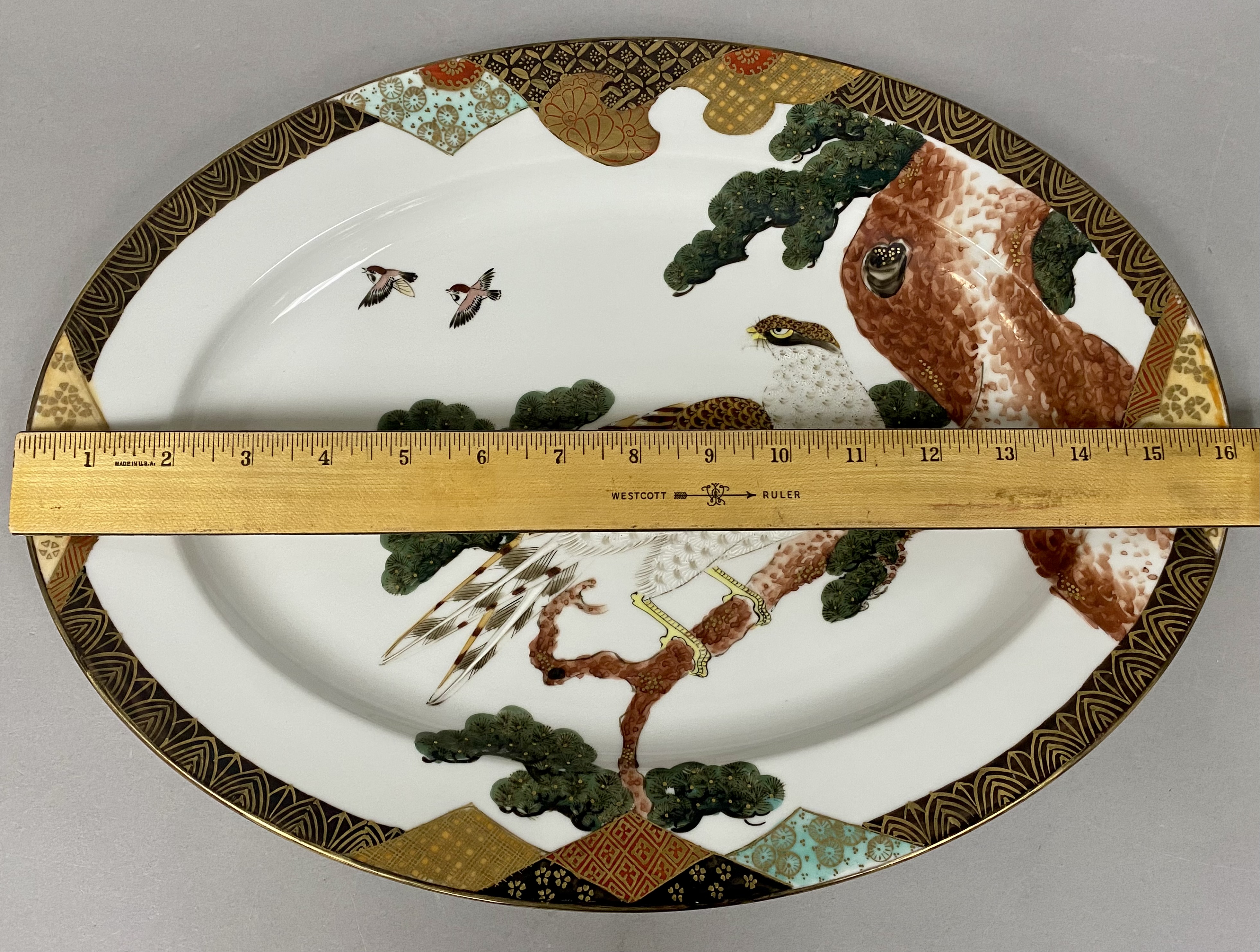 Antique Japanese Kaga Kutani Porcelain Charger