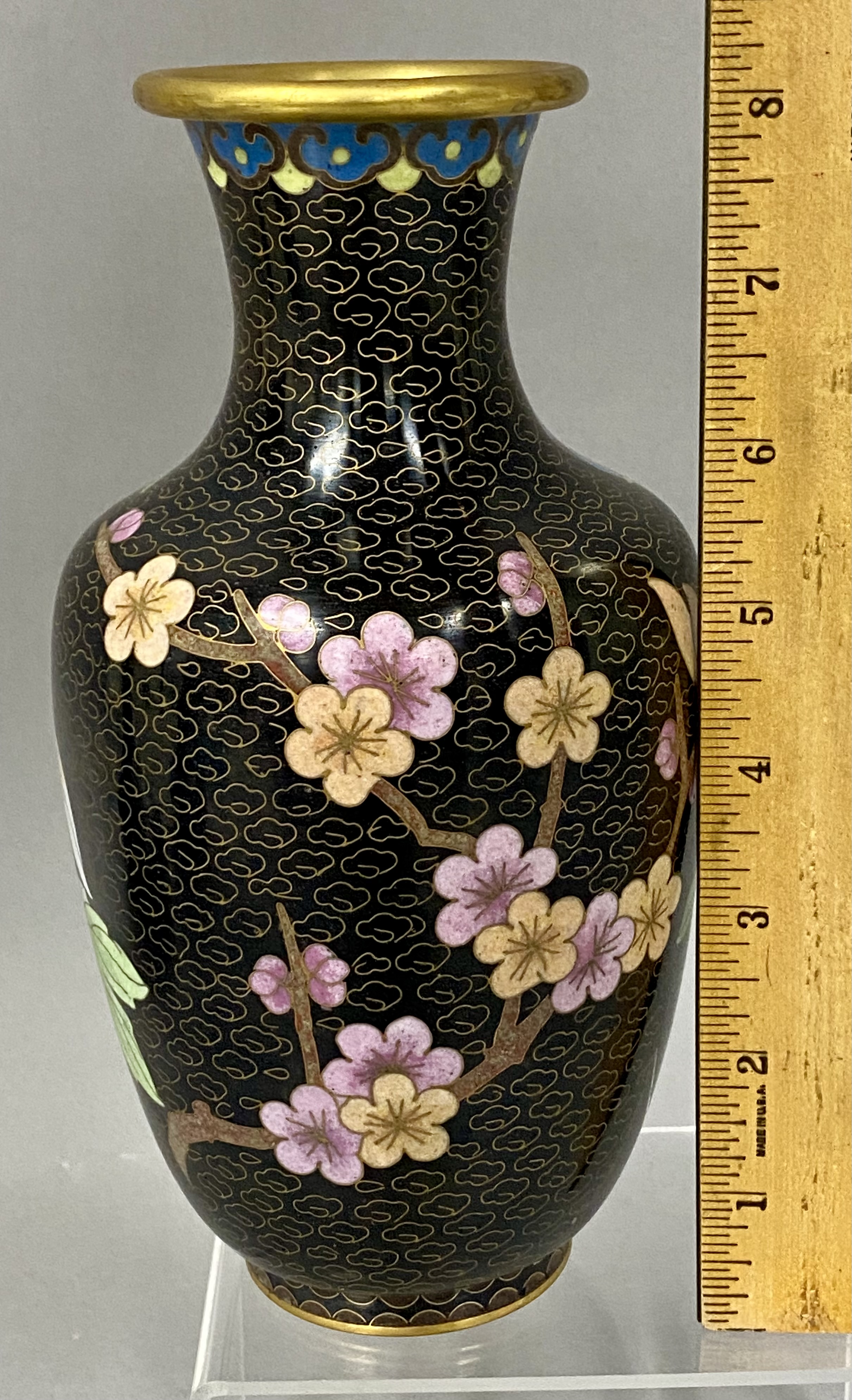 Trio of Vintage Chinese Cloisonne Enamel Vases