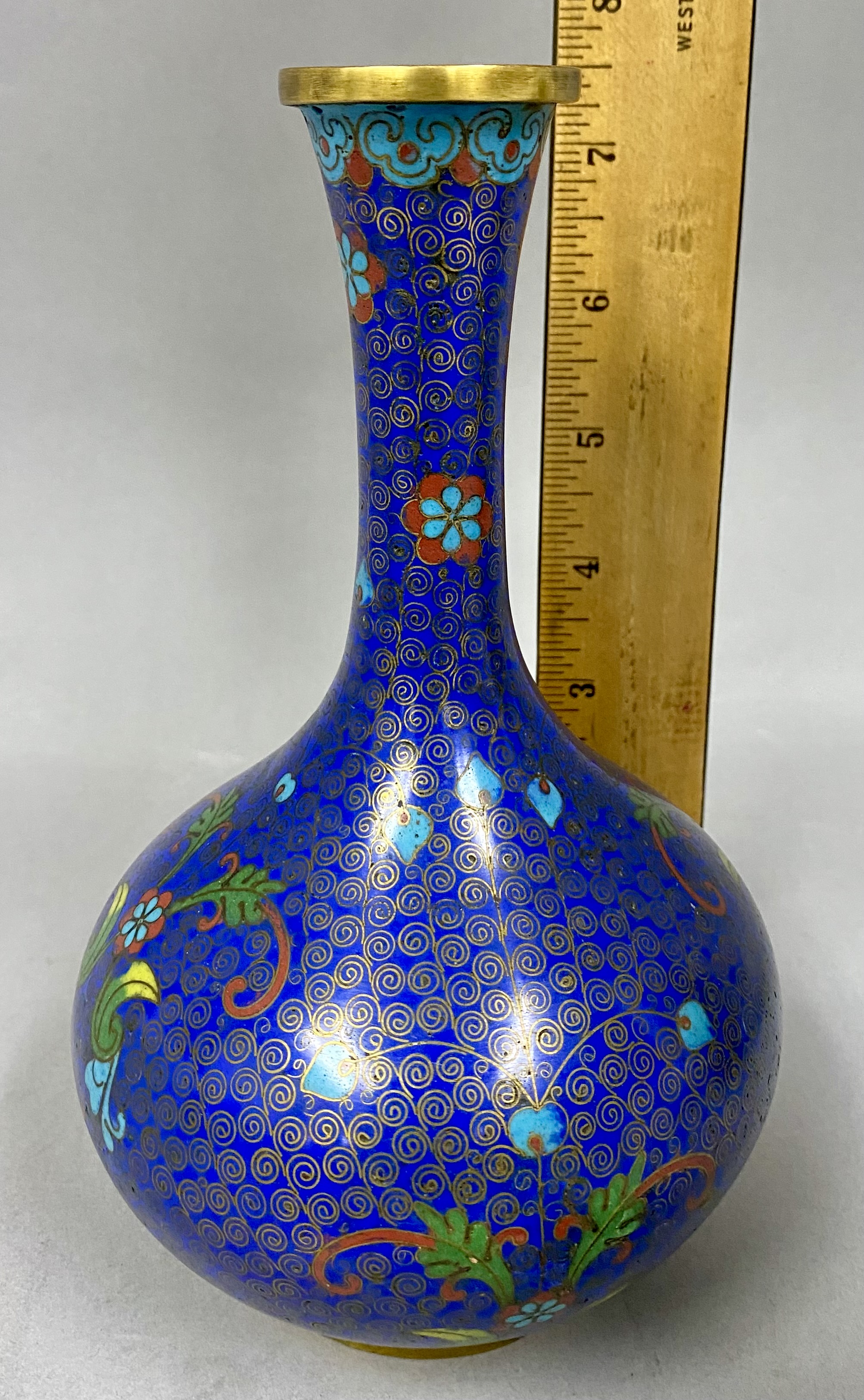 Trio of Vintage Chinese Cloisonne Enamel Vases