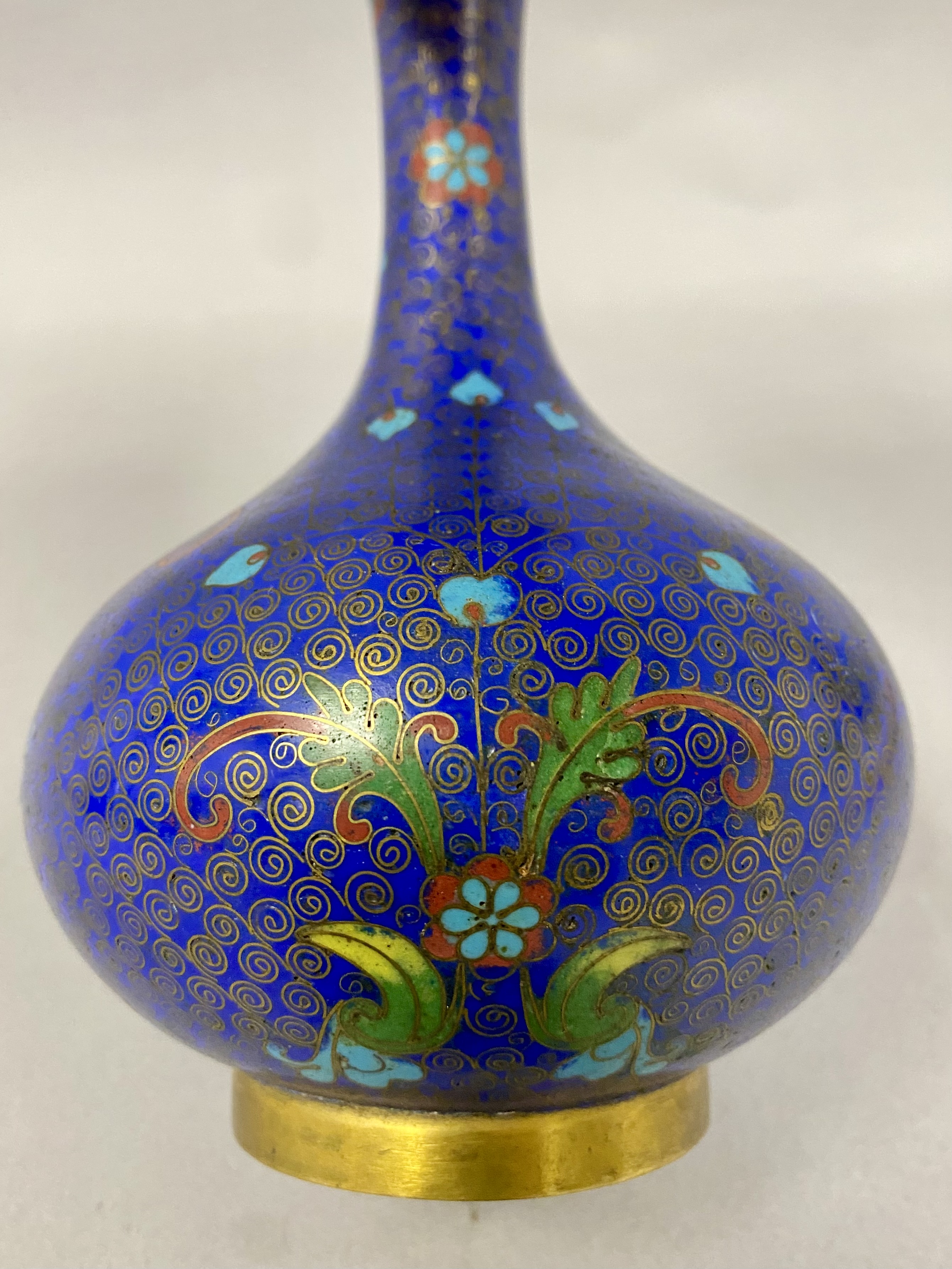 Trio of Vintage Chinese Cloisonne Enamel Vases