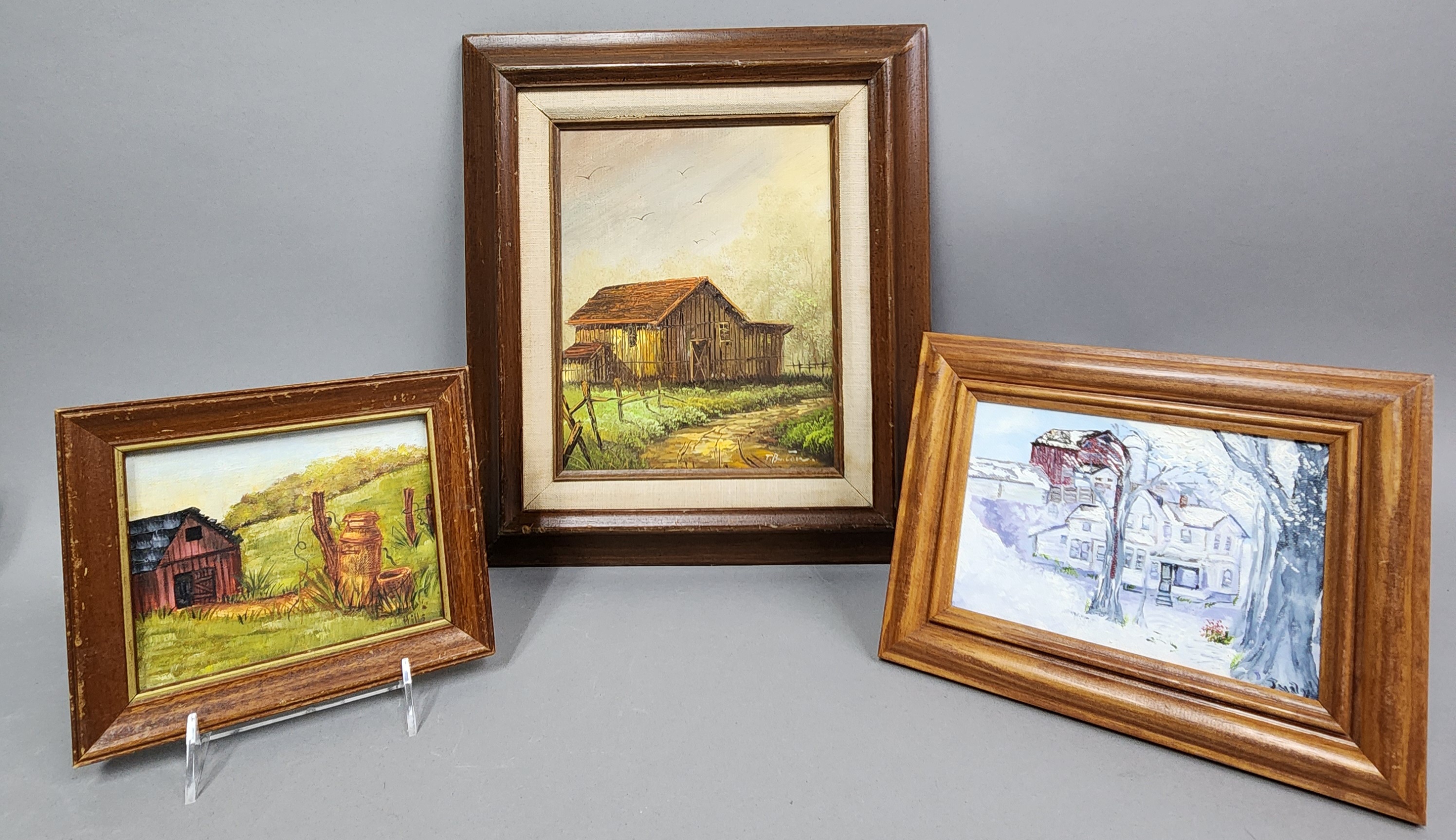 Three Rural Landscapes Oil Paintings