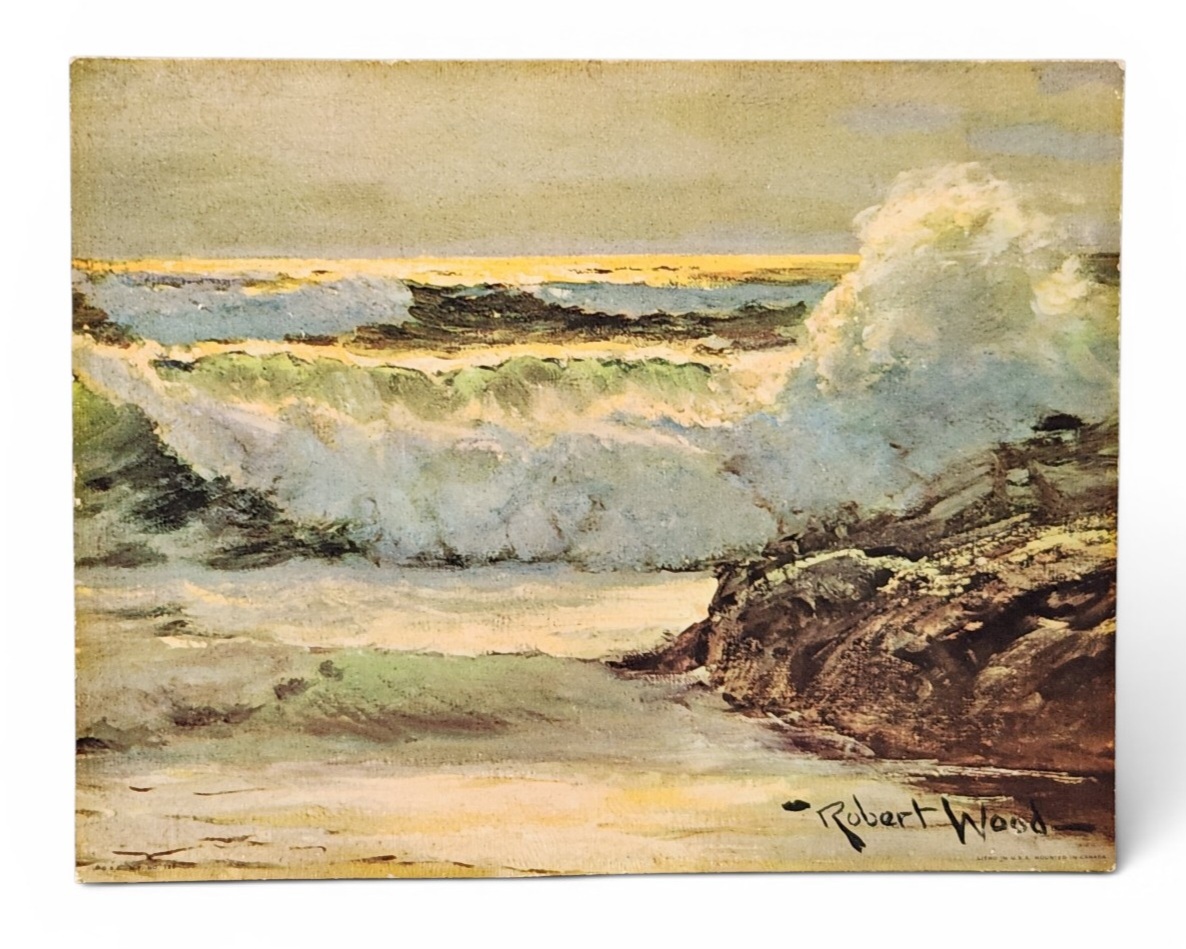 Robert Wood Surfside Lithograph on Board