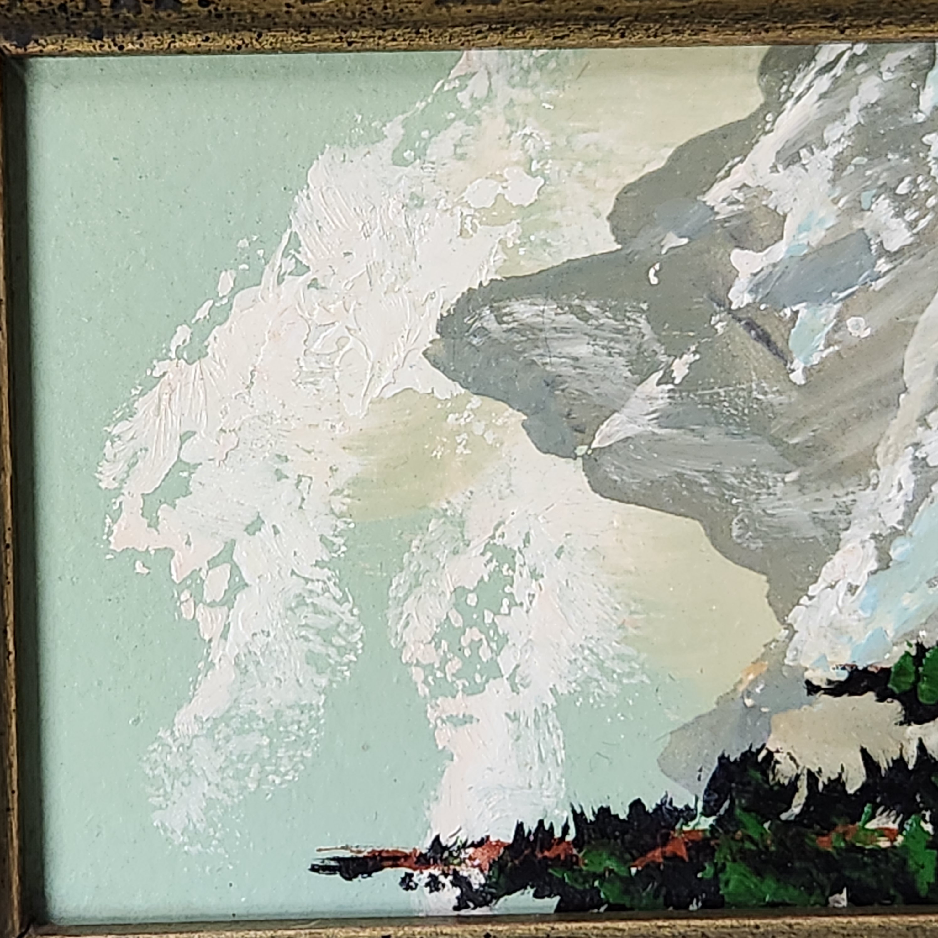 Signed Mountain Landscape Oil on Board