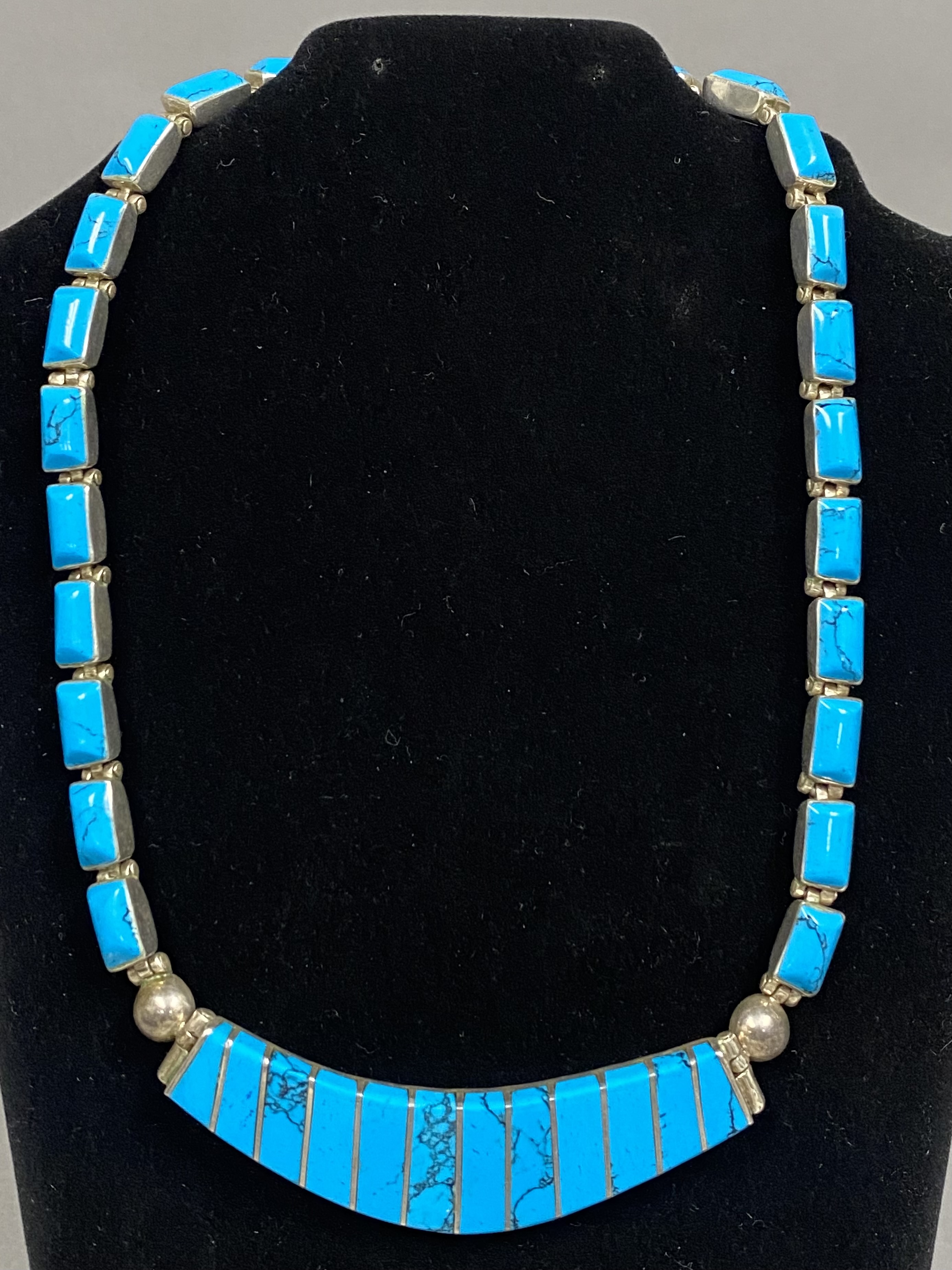 Vintage Taxco .950 Silver & Turquoise Jewelry Set.