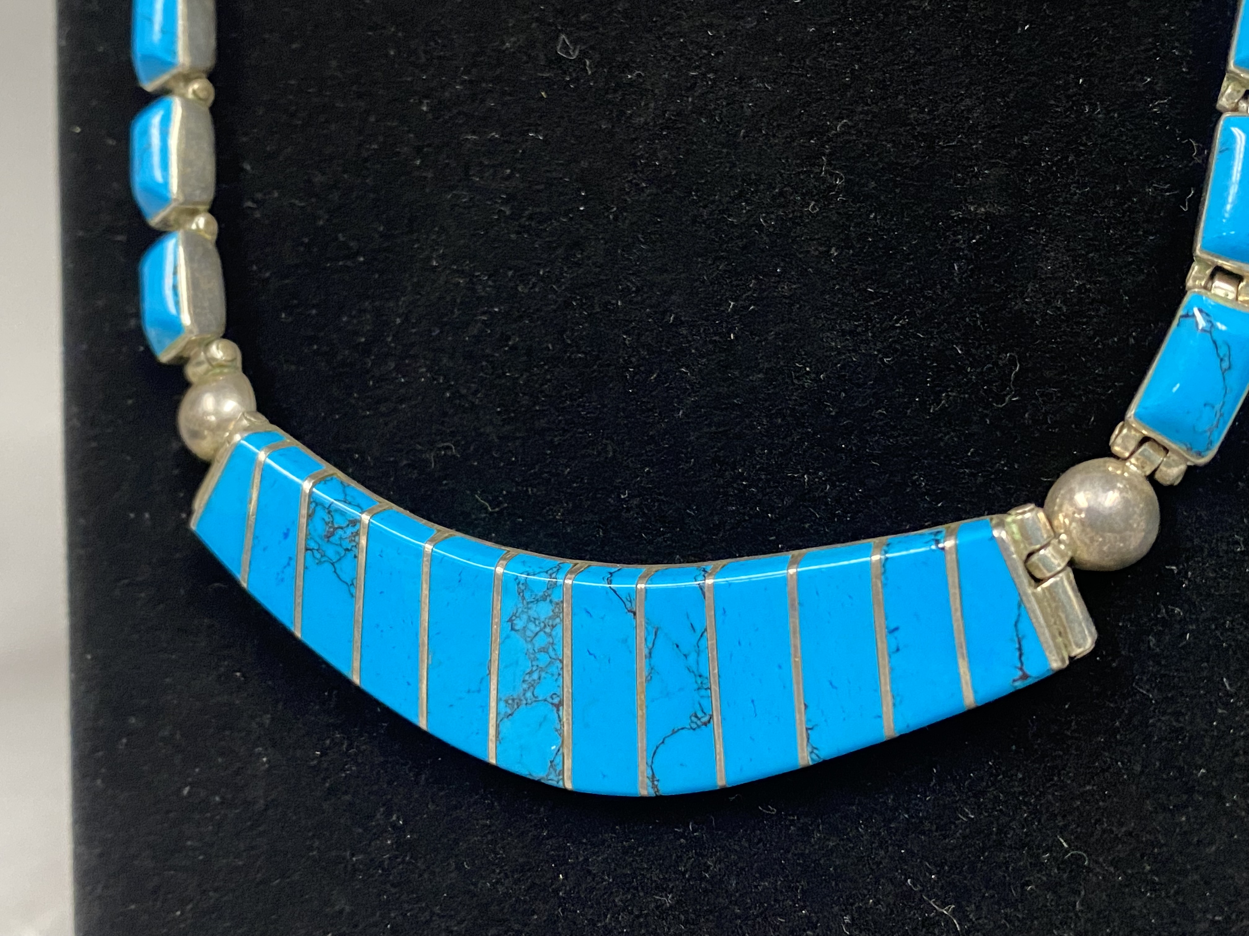 Vintage Taxco .950 Silver & Turquoise Jewelry Set.